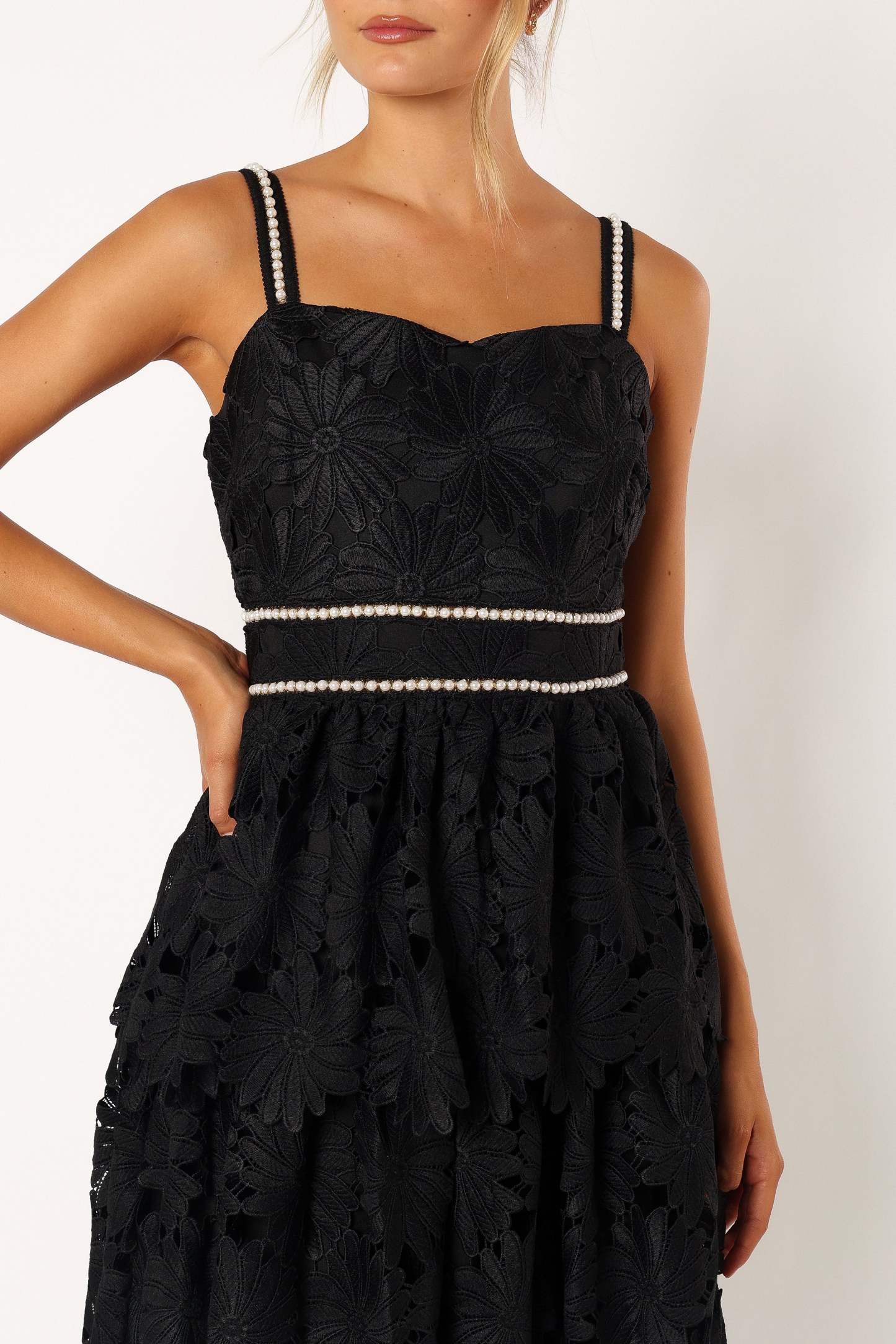 Knox Tiered Midi Dress - Black-Sunny Prom