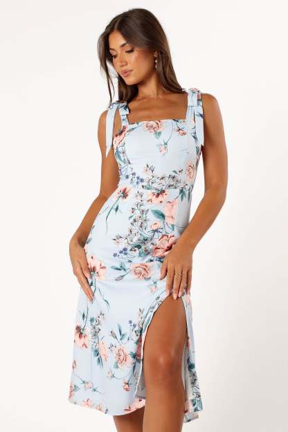 Laurel Dress - Blue Floral-Sunny Prom