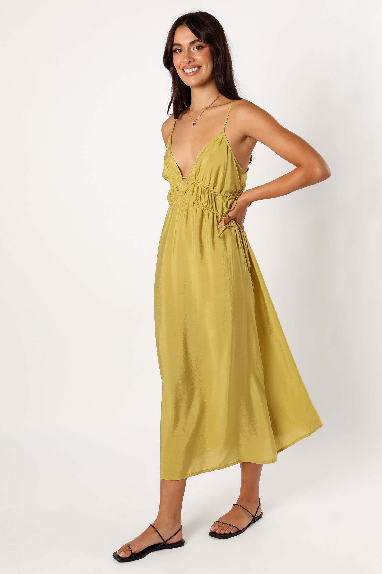 Layton Midi Dress - Olive-Sunny Prom