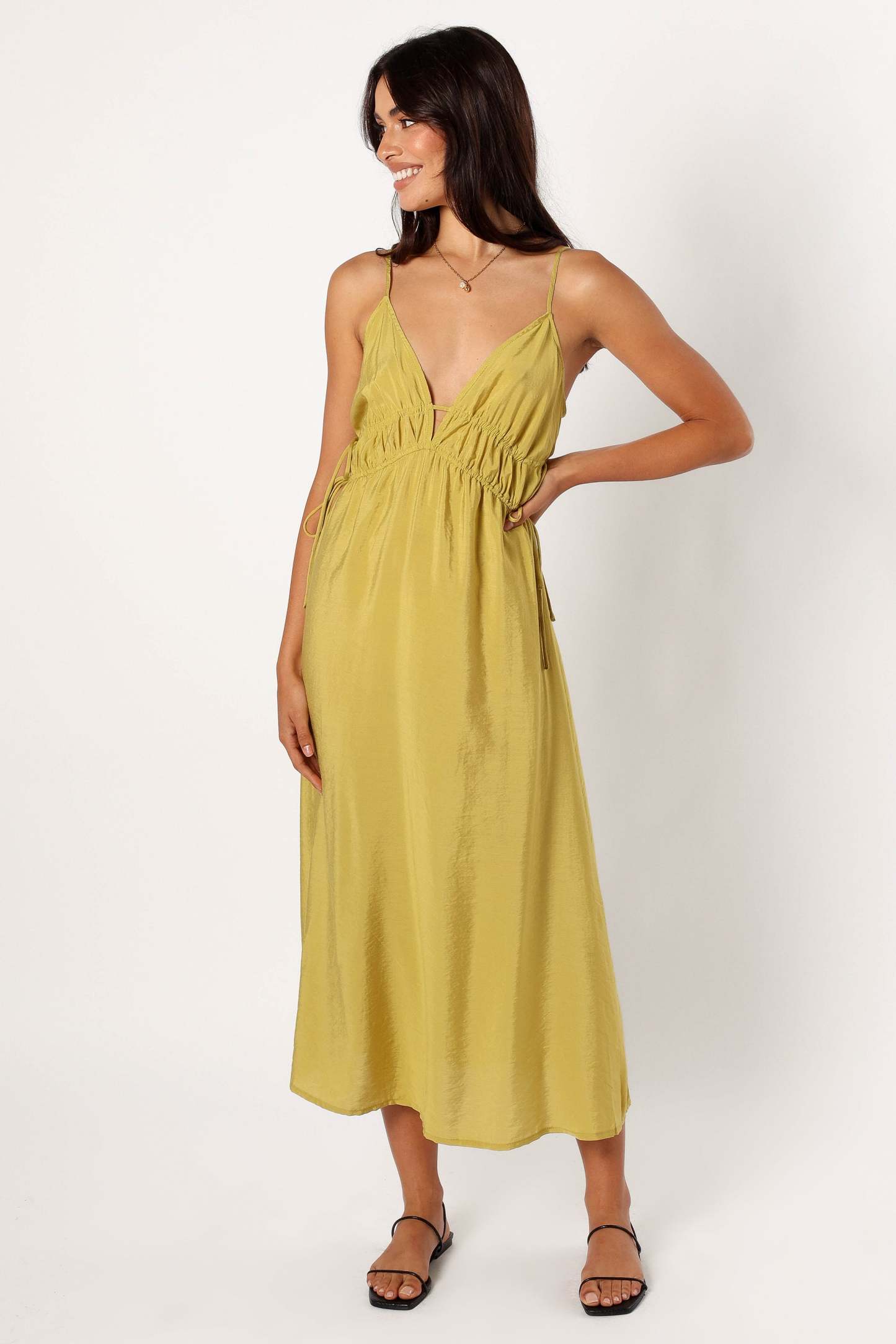Layton Midi Dress - Olive-Sunny Prom