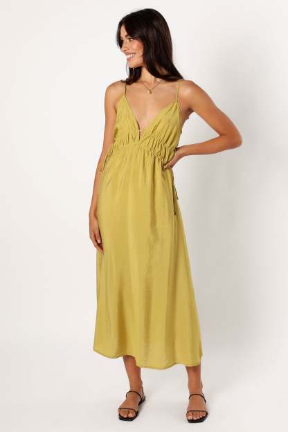 Layton Midi Dress - Olive-Sunny Prom