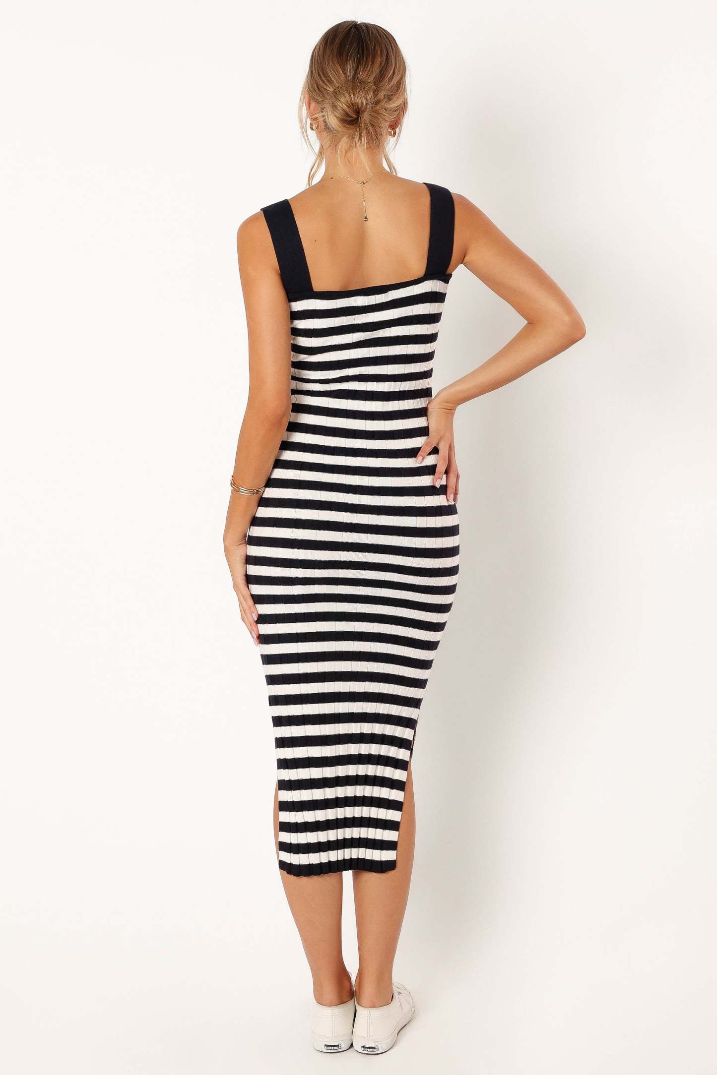 Ledger Midi Dress - Navy Stripe-Sunny Prom