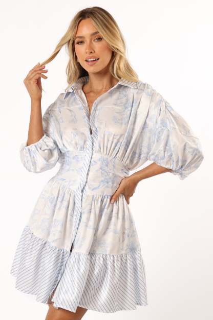 Leigha Mini Dress - Blue-Sunny Prom