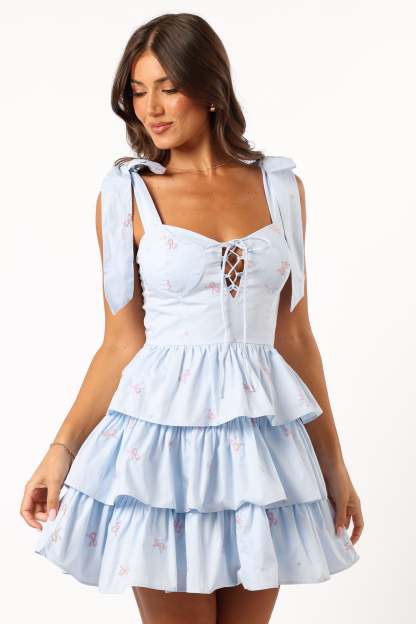 Lettie Mini Dress - Blue-Sunny Prom