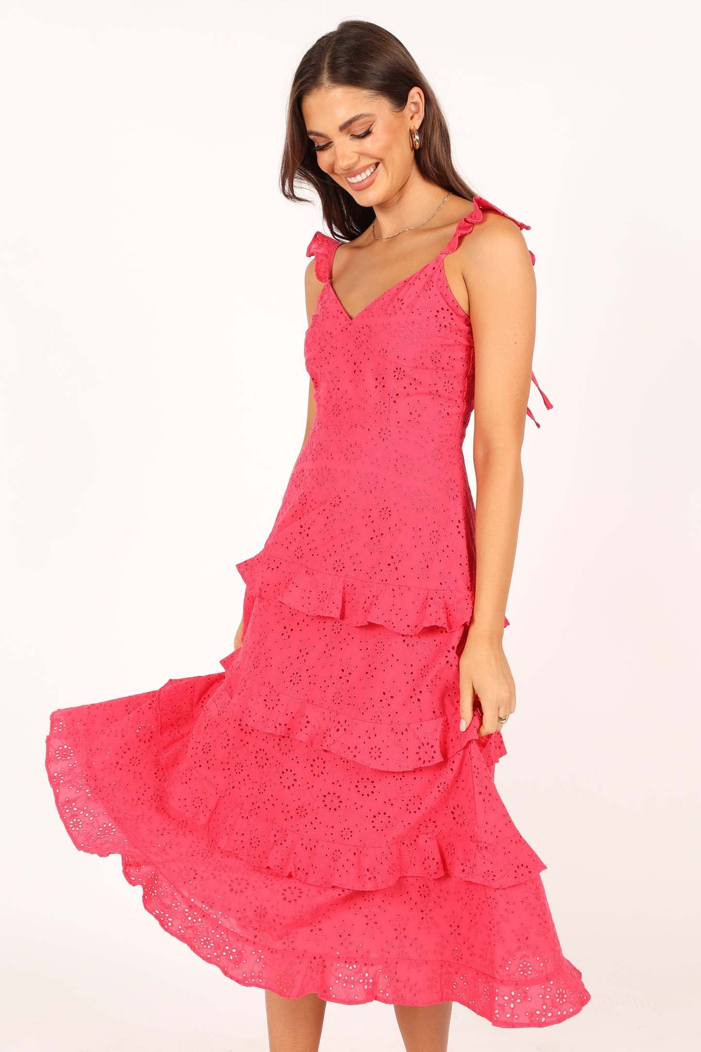 Lillian Midi Dress - Pink-Sunny Prom