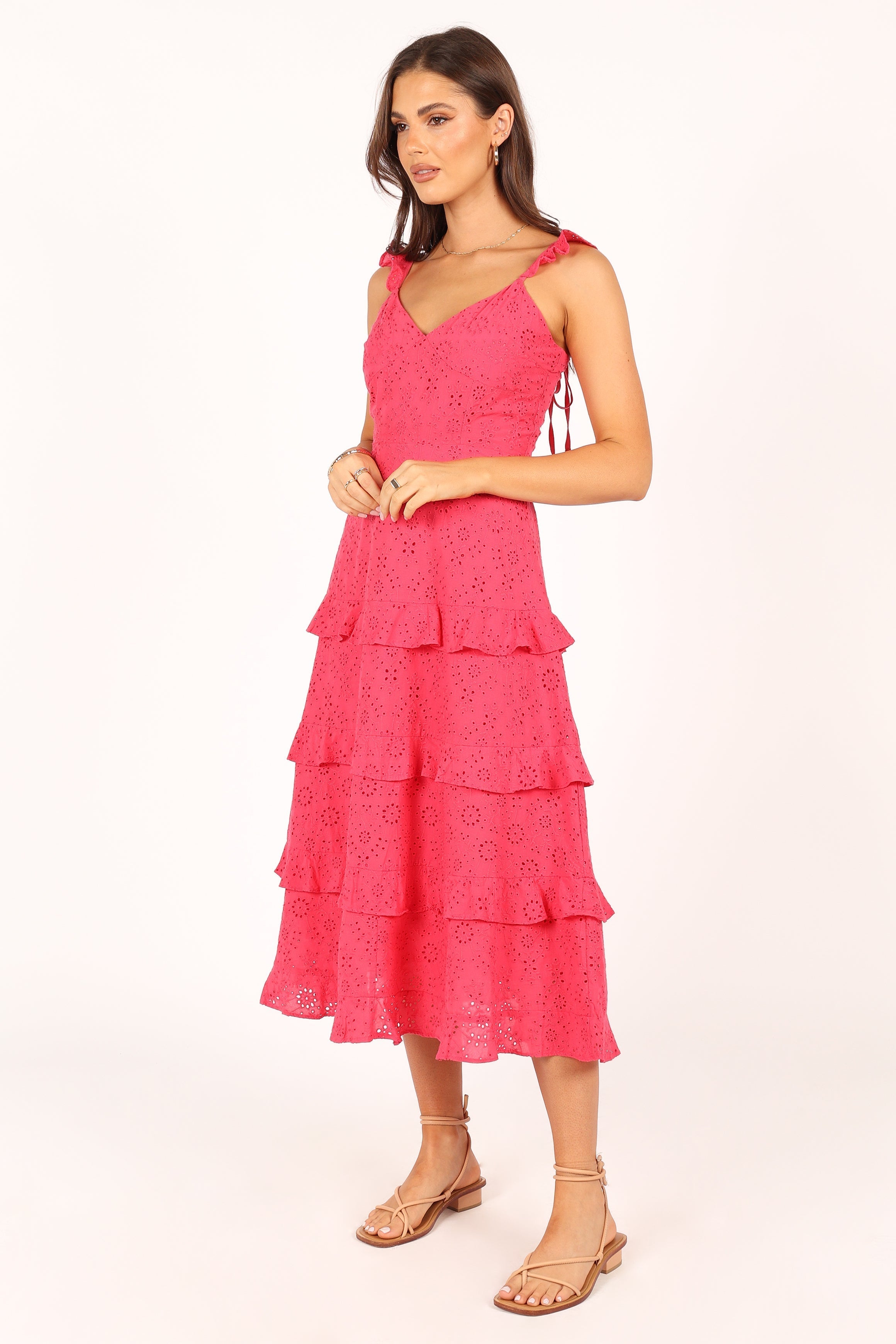 Lillian Midi Dress - Pink-Sunny Prom