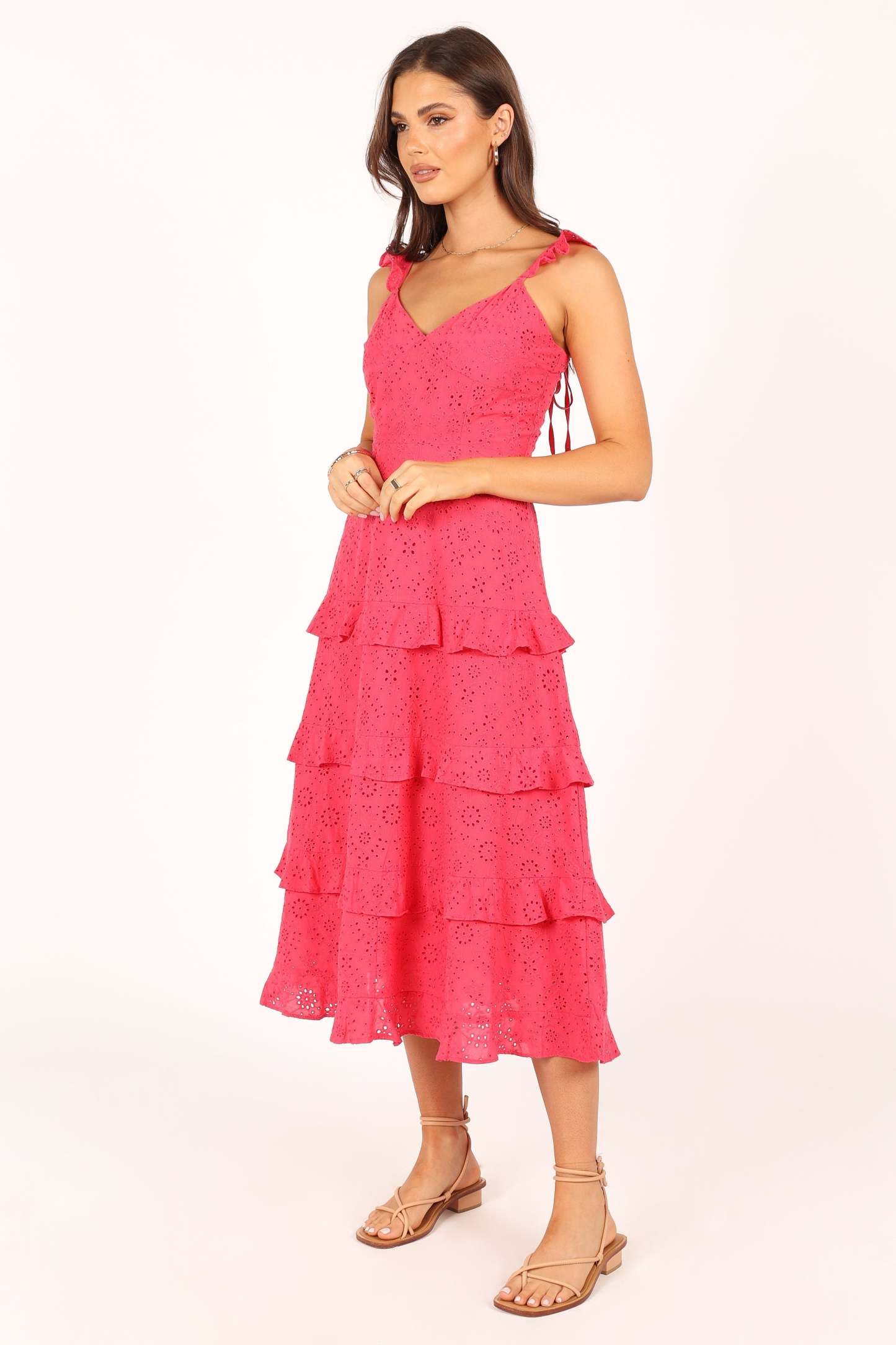 Lillian Midi Dress - Pink-Sunny Prom