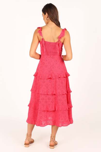 Lillian Midi Dress - Pink-Sunny Prom