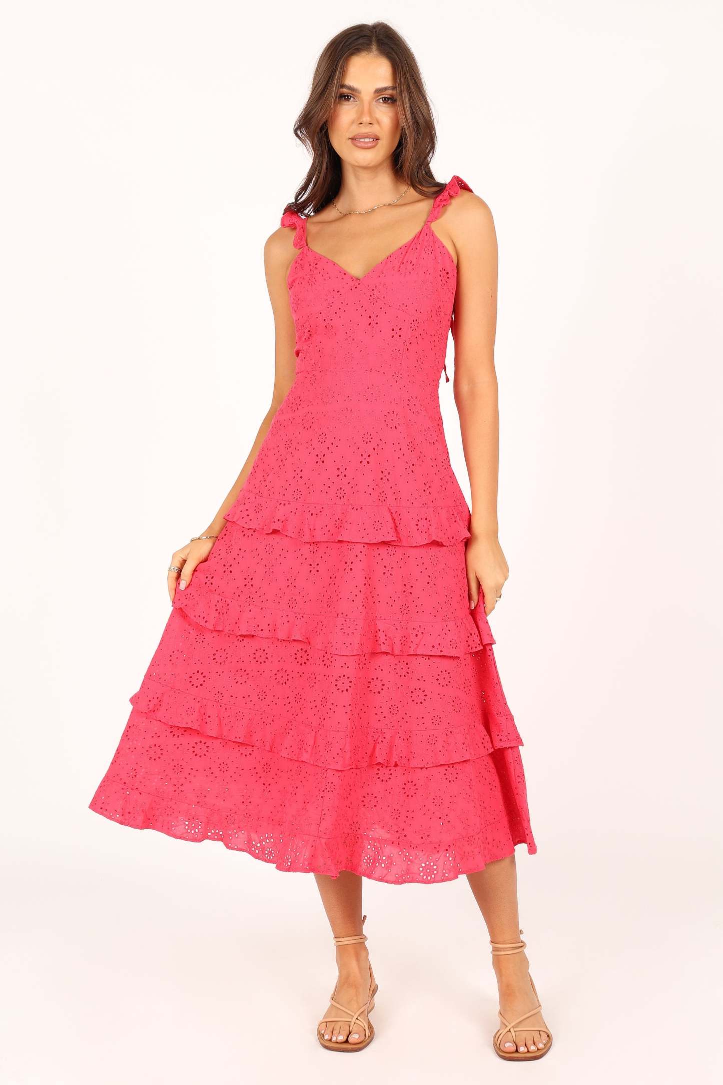 Lillian Midi Dress - Pink-Sunny Prom