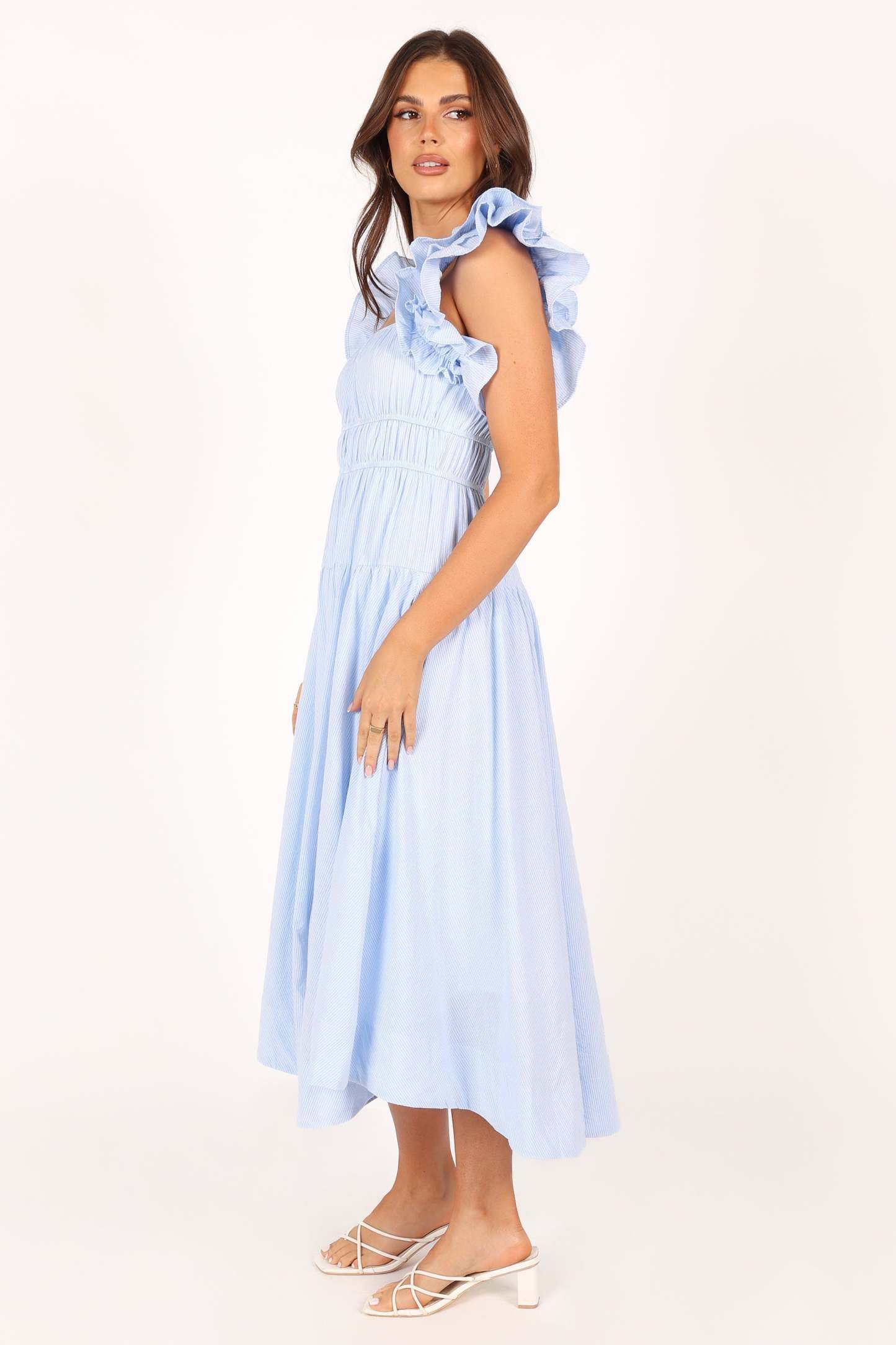 Linda Midi Dress - Blue Stripe-Sunny Prom