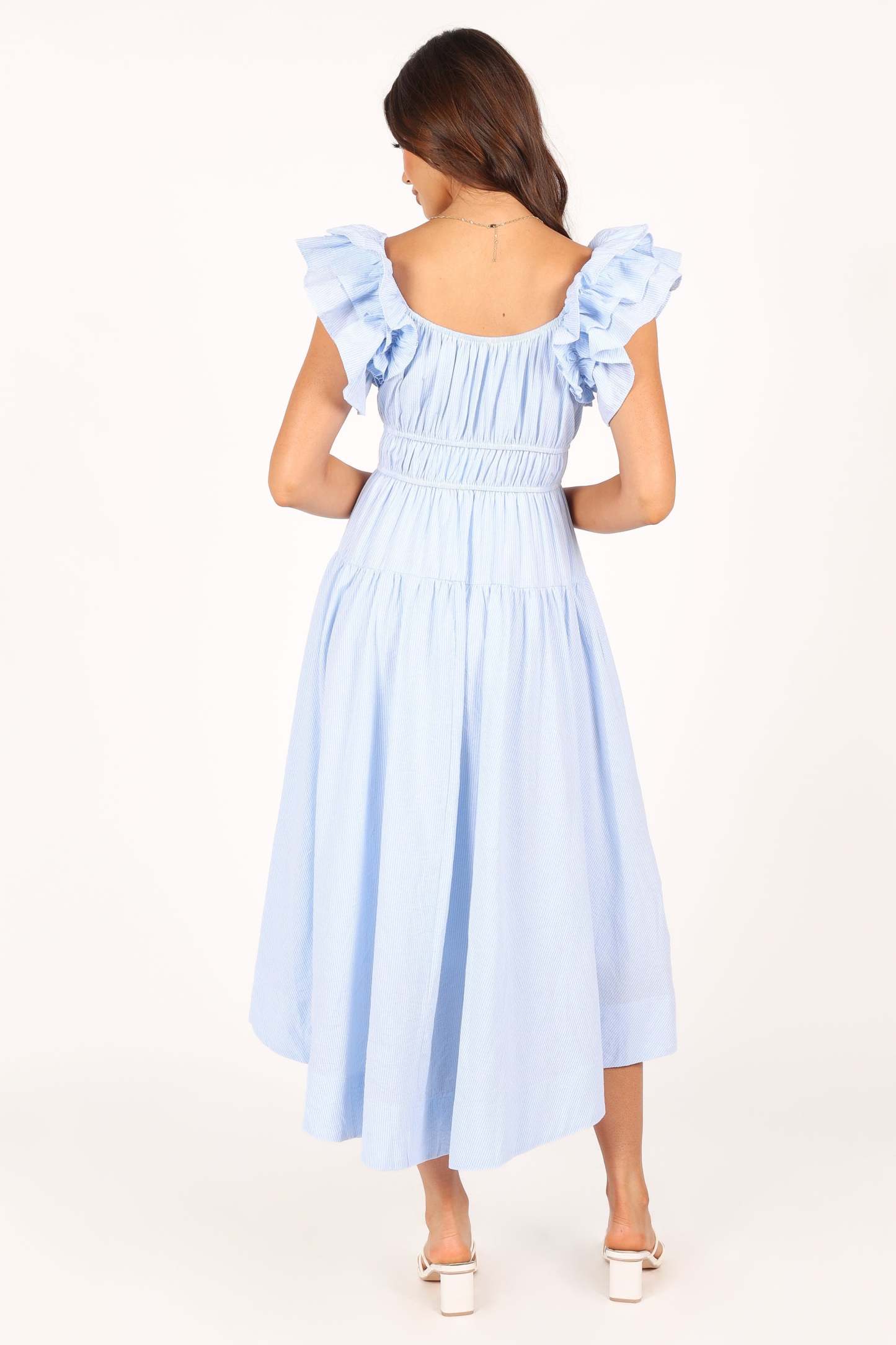 Linda Midi Dress - Blue Stripe-Sunny Prom