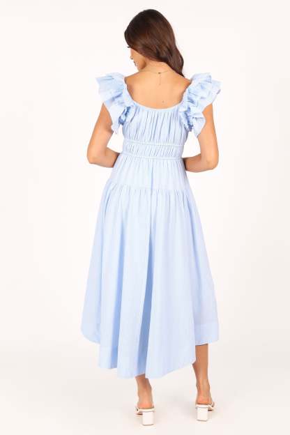 Linda Midi Dress - Blue Stripe-Sunny Prom