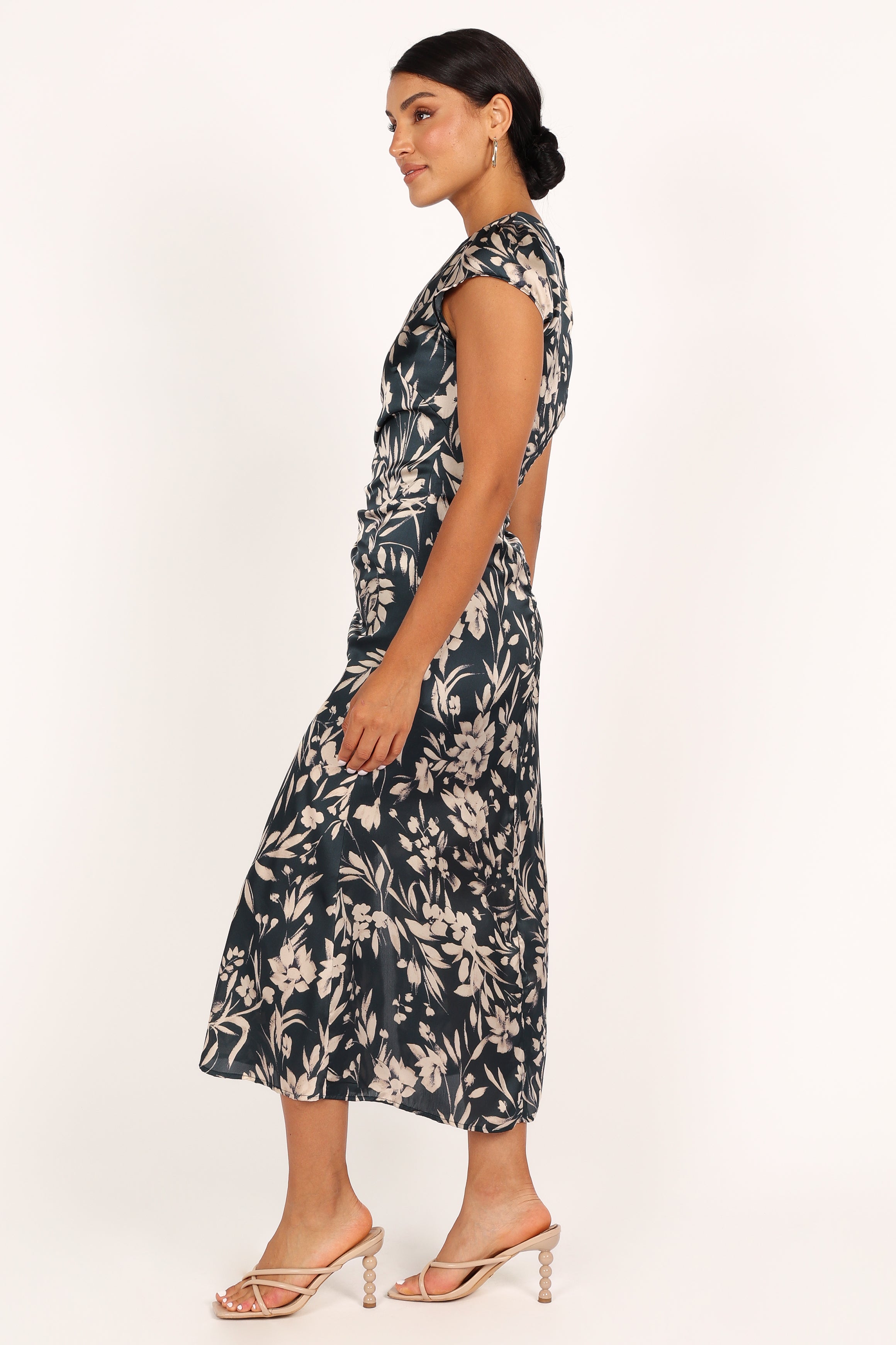 Lisbeth Midi Dress - Green Floral-Sunny Prom
