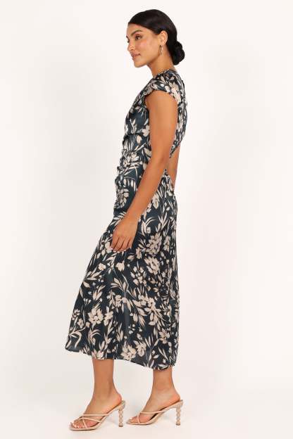 Lisbeth Midi Dress - Green Floral-Sunny Prom