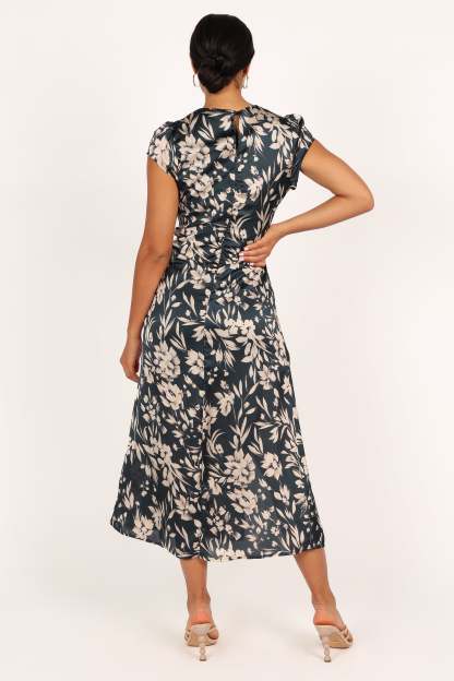 Lisbeth Midi Dress - Green Floral-Sunny Prom