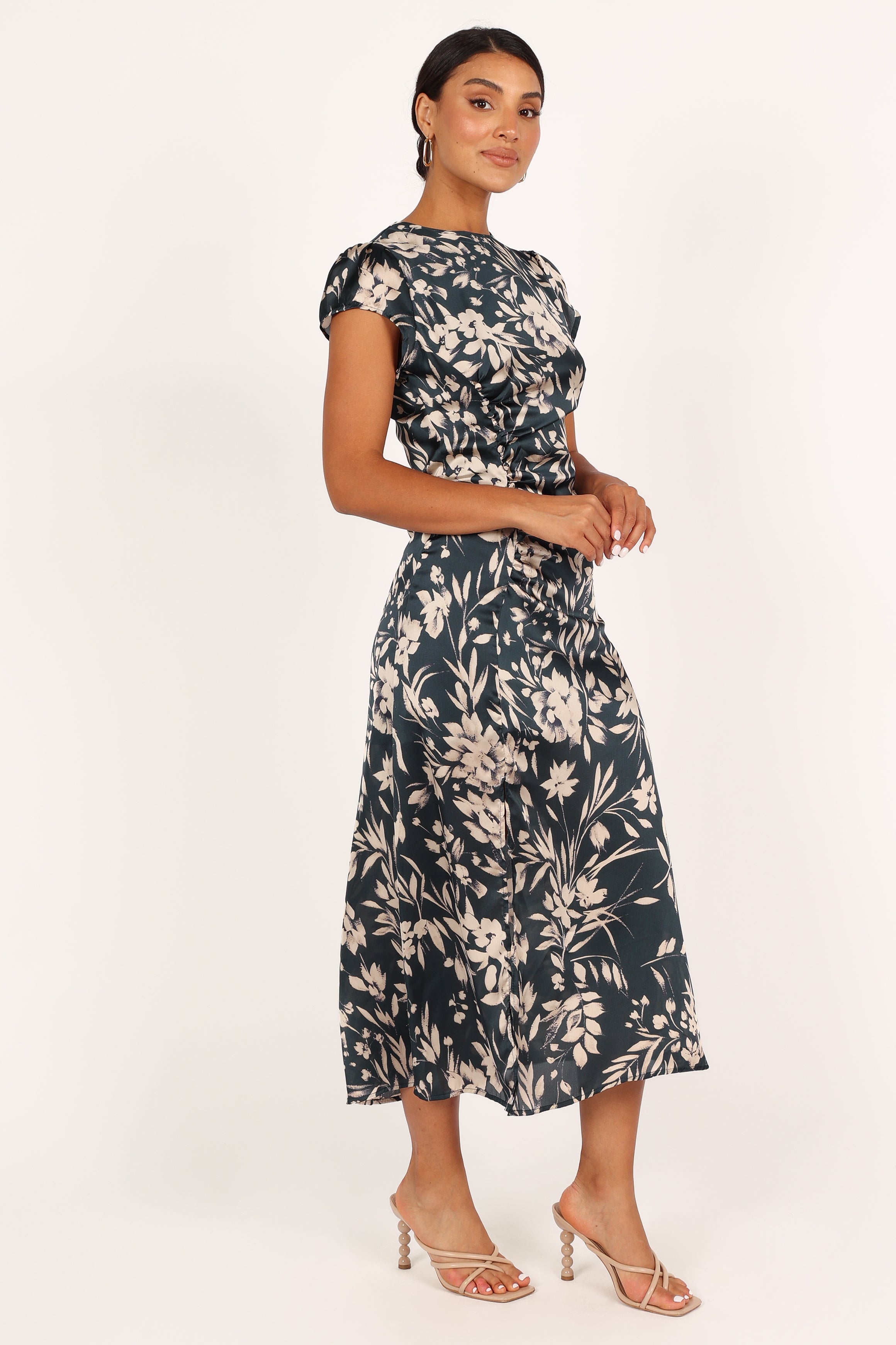 Lisbeth Midi Dress - Green Floral-Sunny Prom