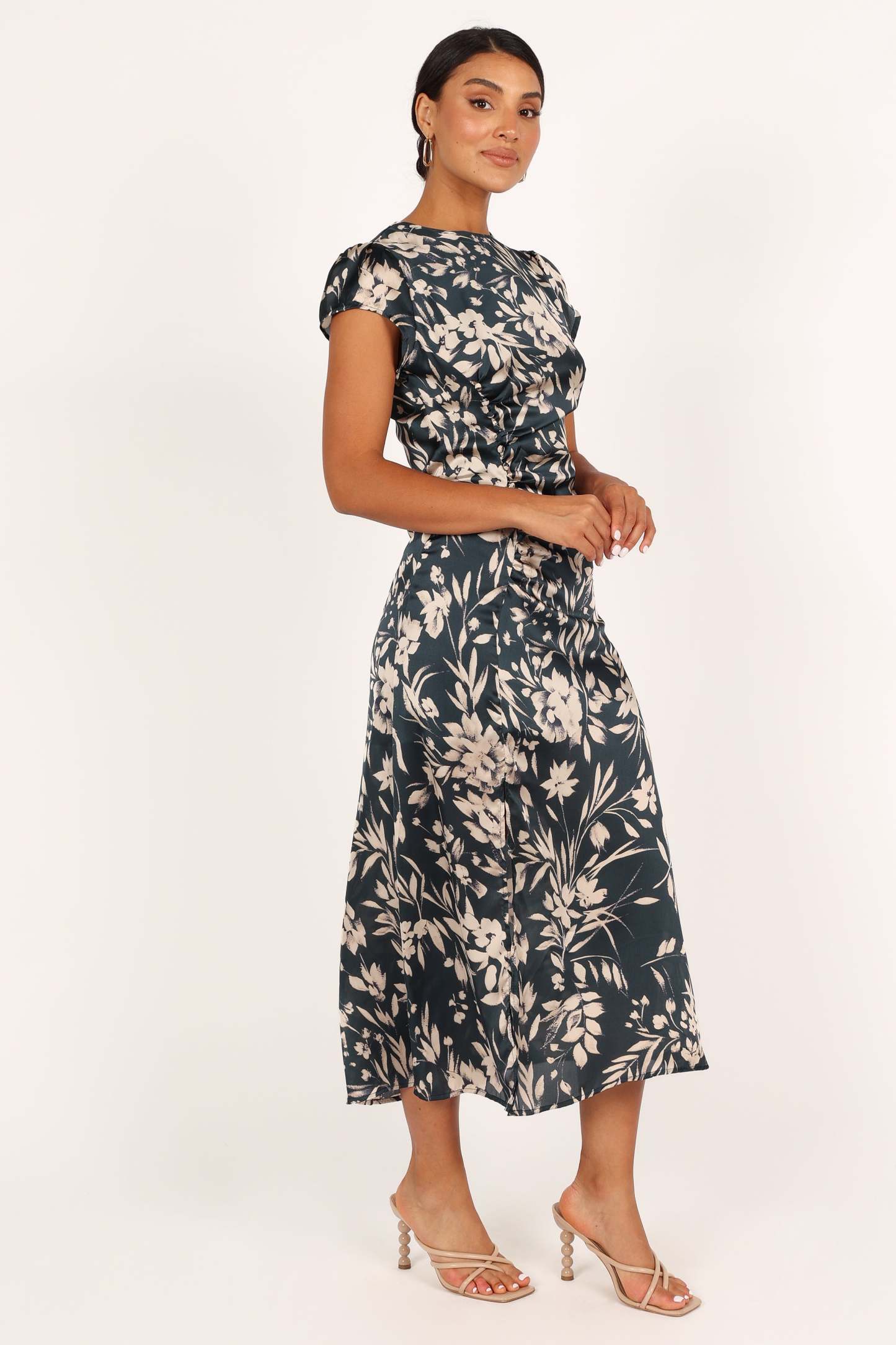Lisbeth Midi Dress - Green Floral-Sunny Prom