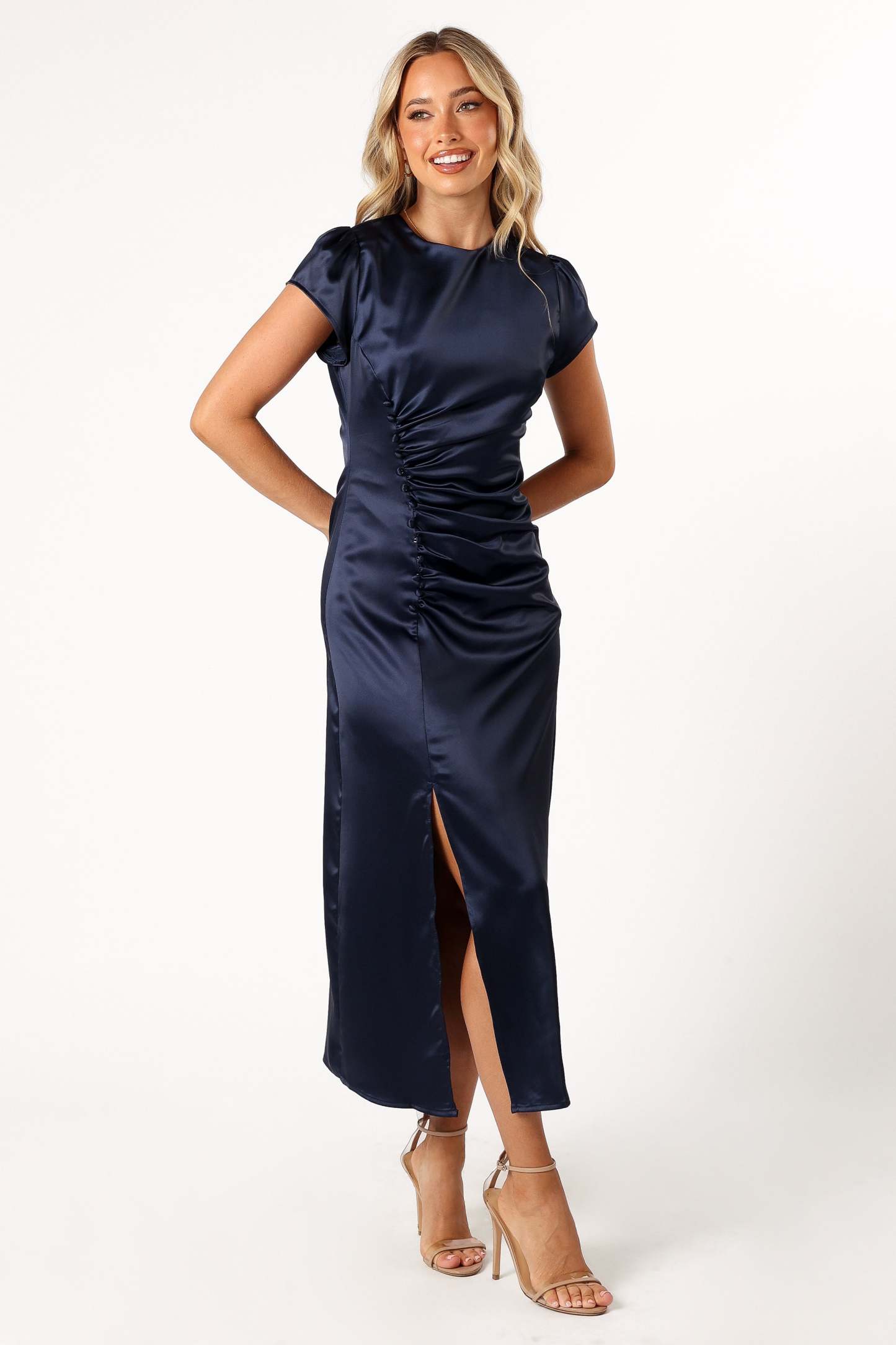 Lisbeth Midi Dress - Navy-Sunny Prom