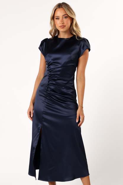 Lisbeth Midi Dress - Navy-Sunny Prom