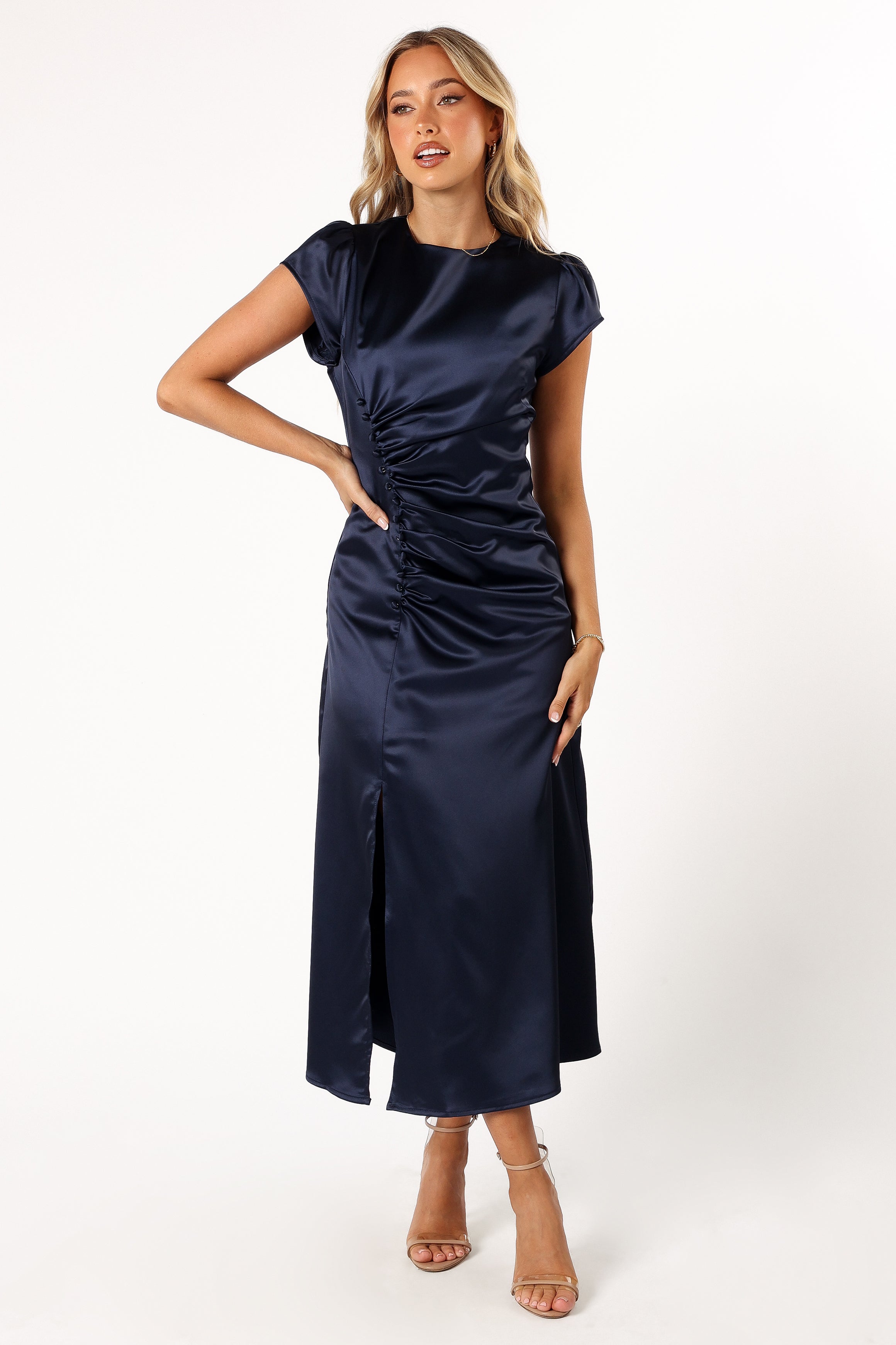Lisbeth Midi Dress - Navy-Sunny Prom