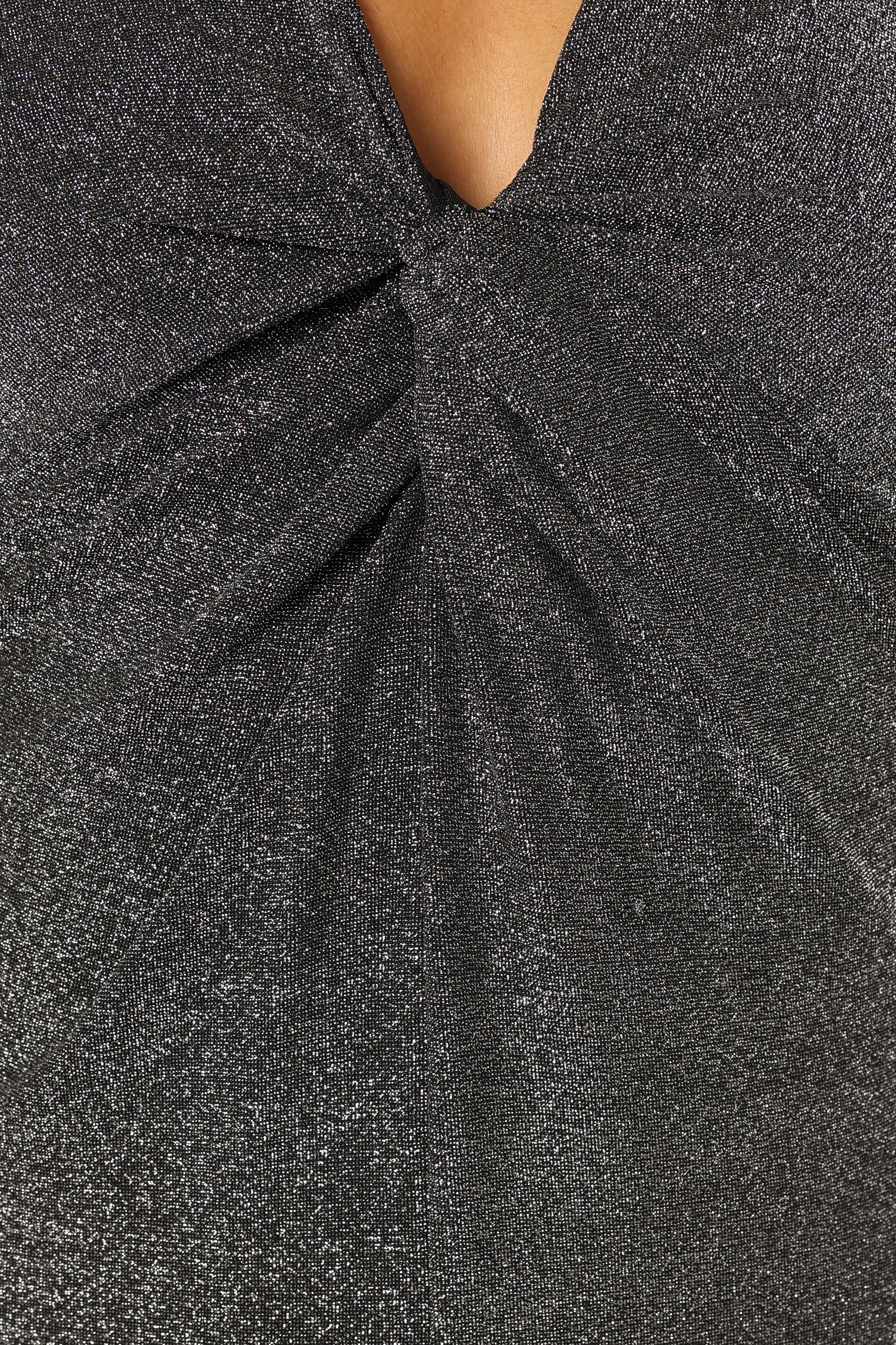 Luminate Long Sleeve Midi Dress - Silver-Sunny Prom