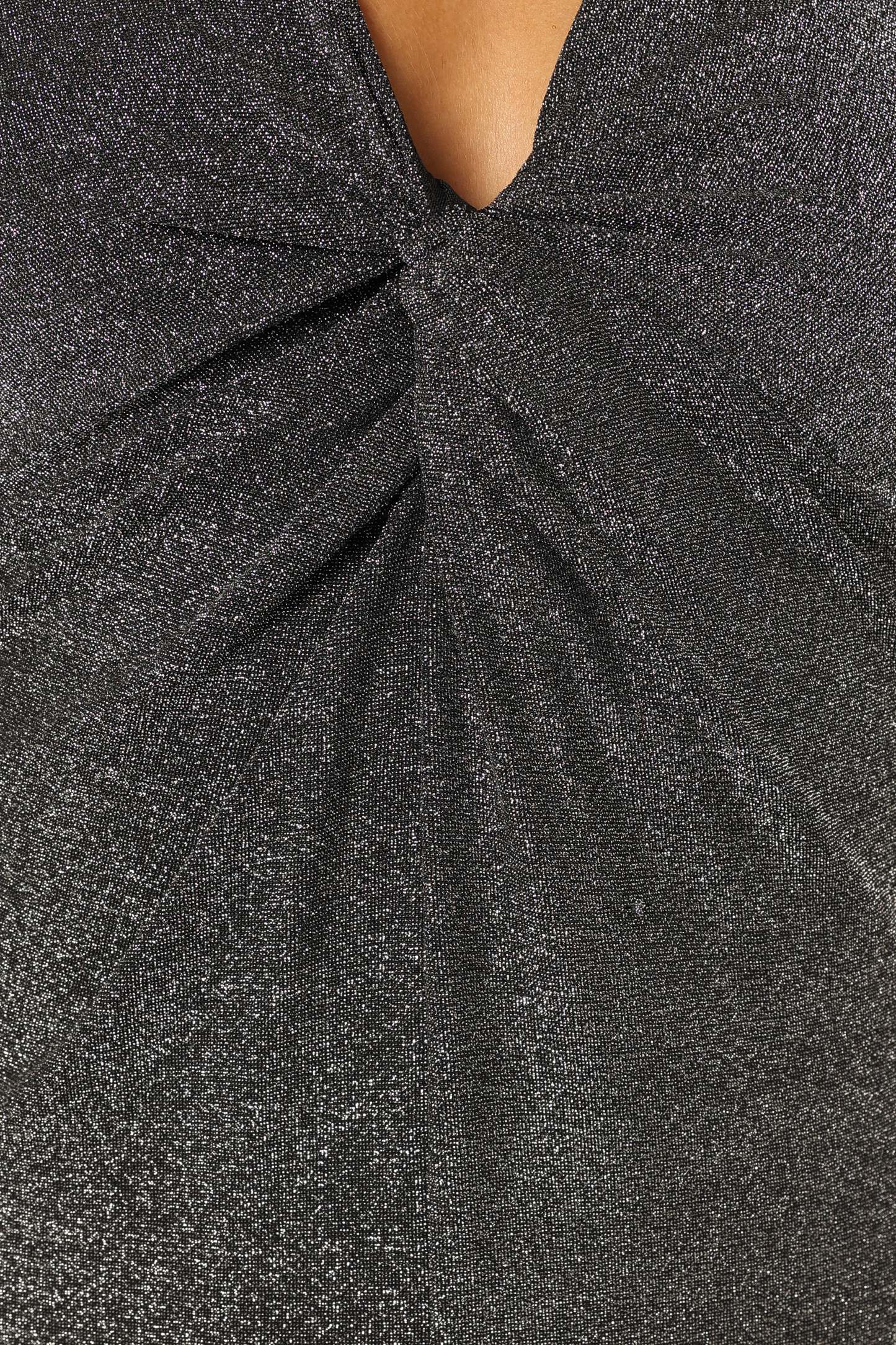 Luminate Long Sleeve Midi Dress - Silver-Sunny Prom