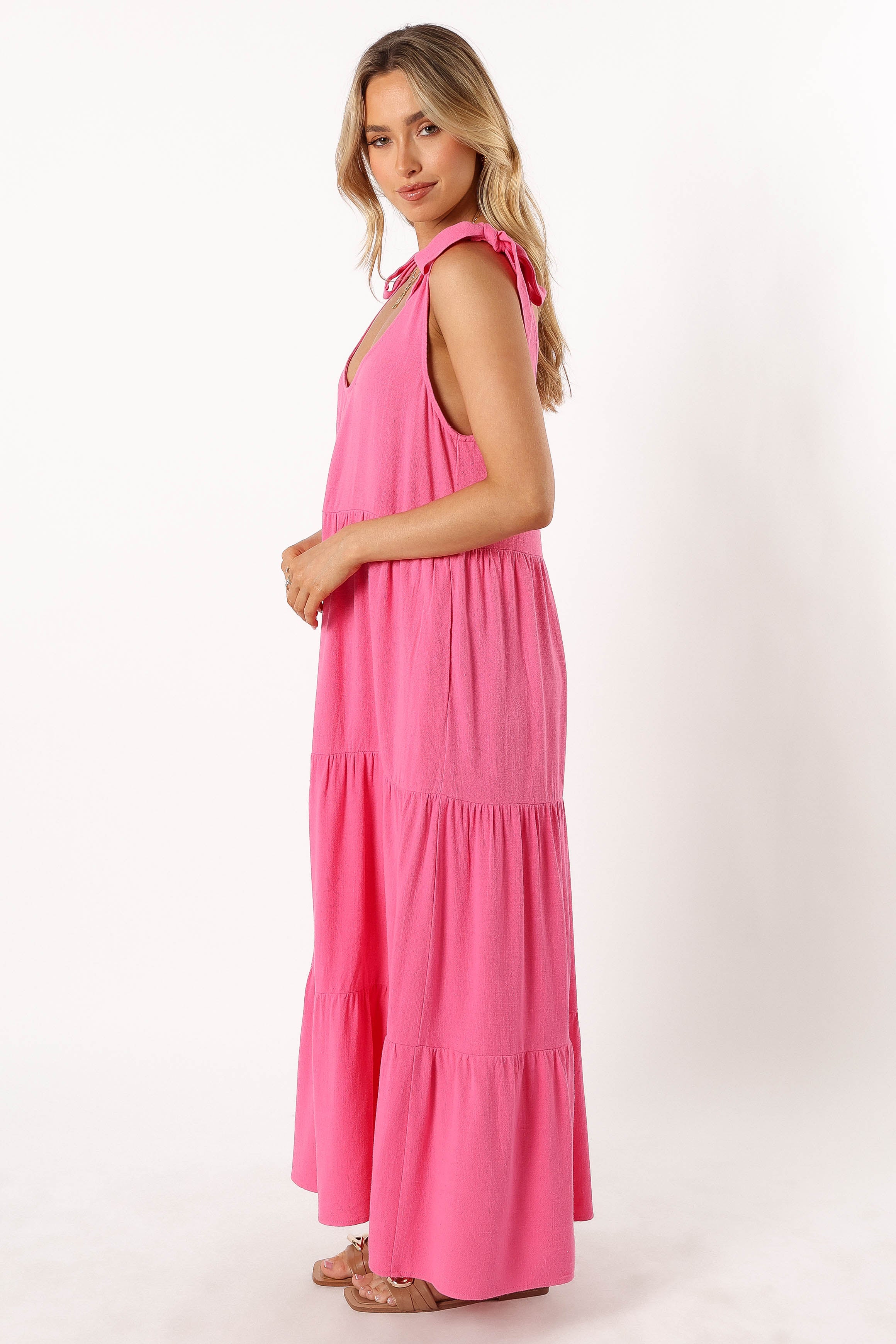 Marcy Midi Dress - Pink-Sunny Prom
