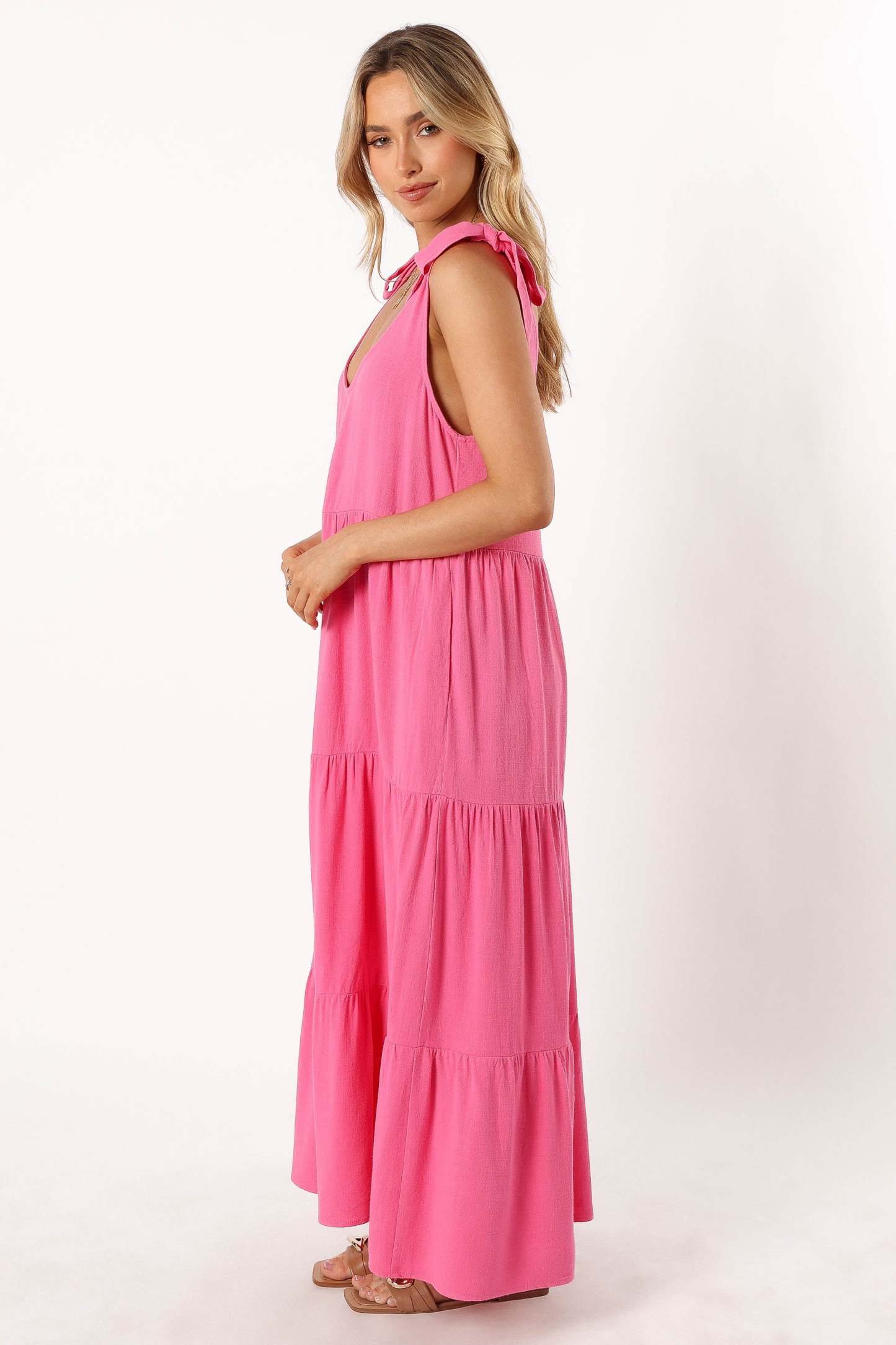 Marcy Midi Dress - Pink-Sunny Prom