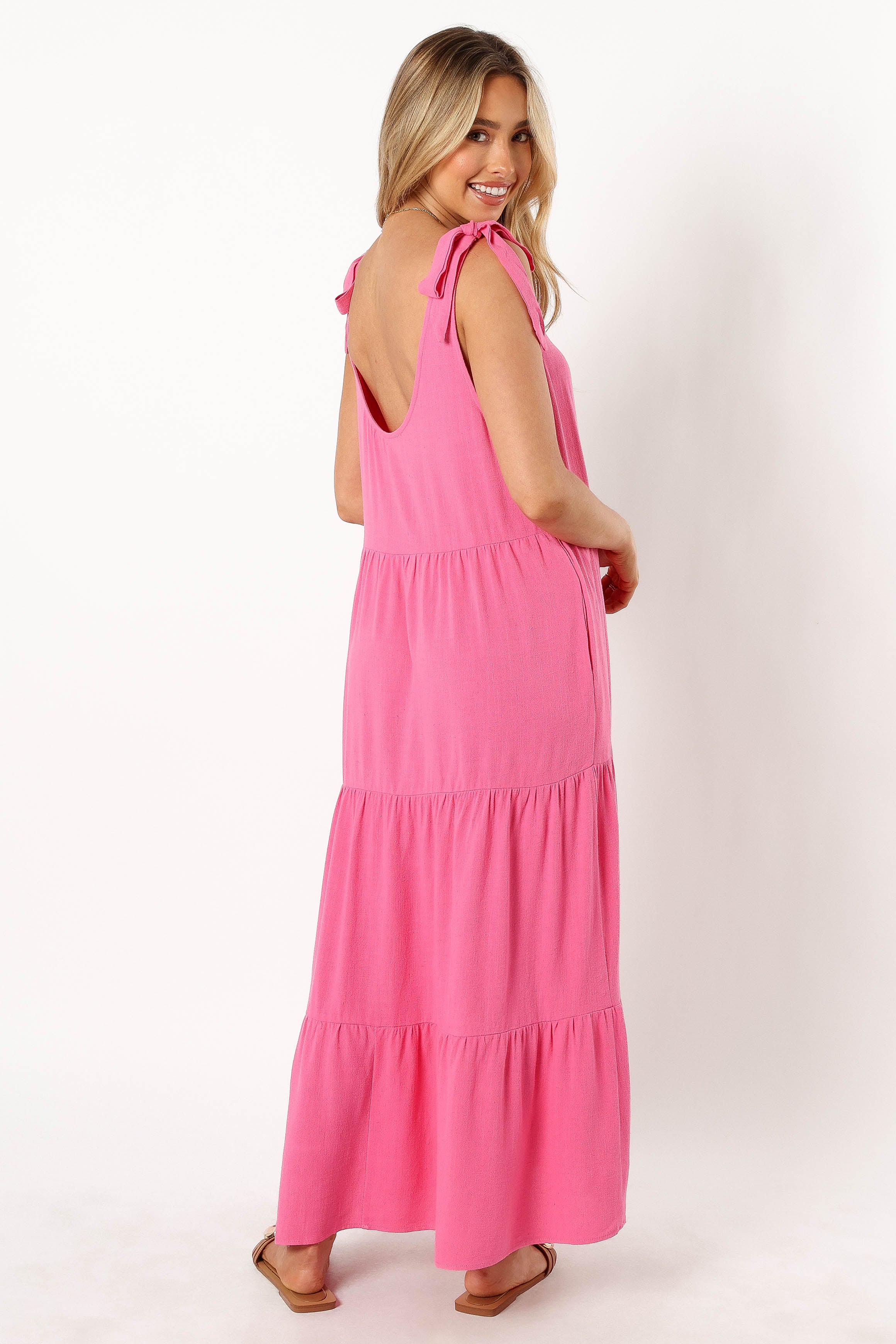 Marcy Midi Dress - Pink-Sunny Prom