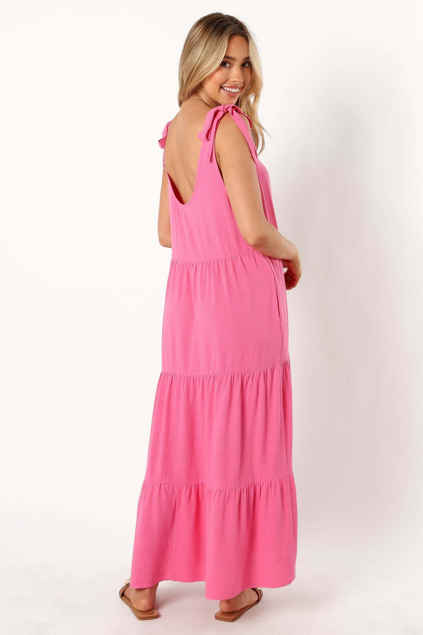 Marcy Midi Dress - Pink-Sunny Prom