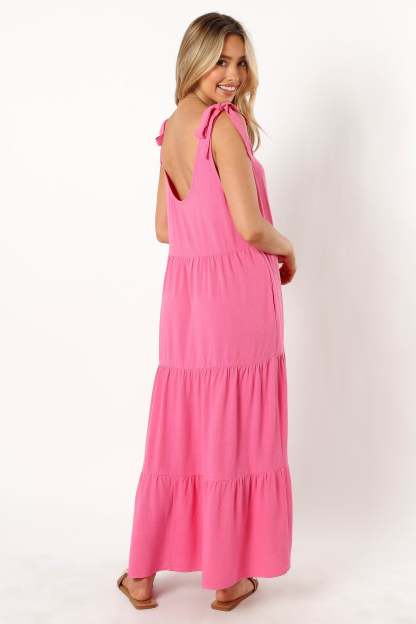 Marcy Midi Dress - Pink-Sunny Prom