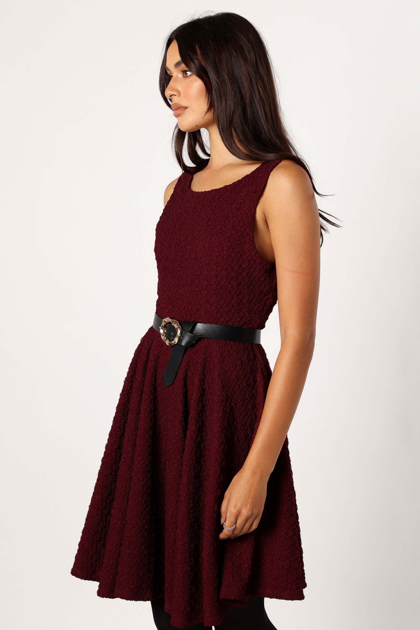 Margaret Mini Dress - Burgundy-Sunny Prom