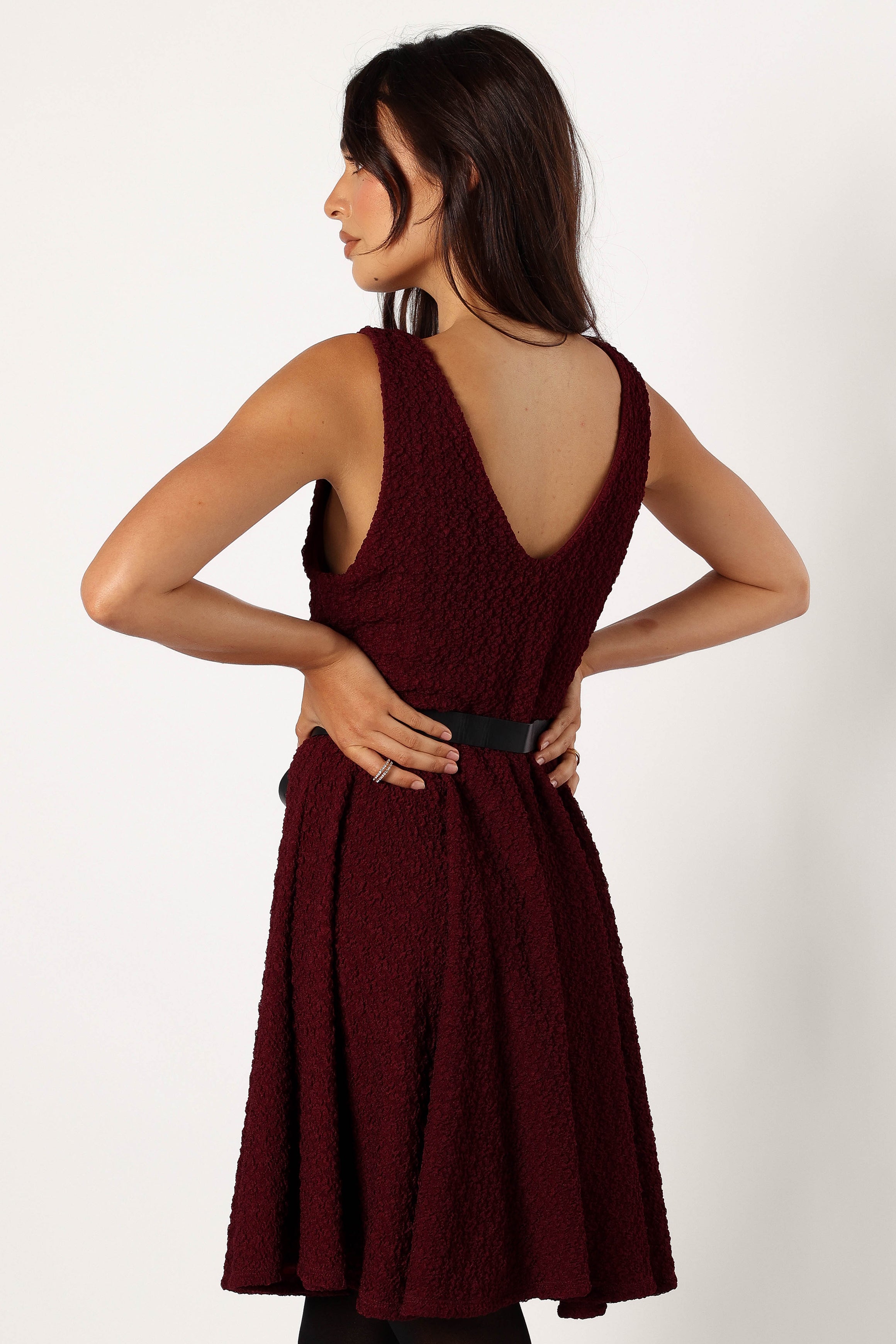 Margaret Mini Dress - Burgundy-Sunny Prom