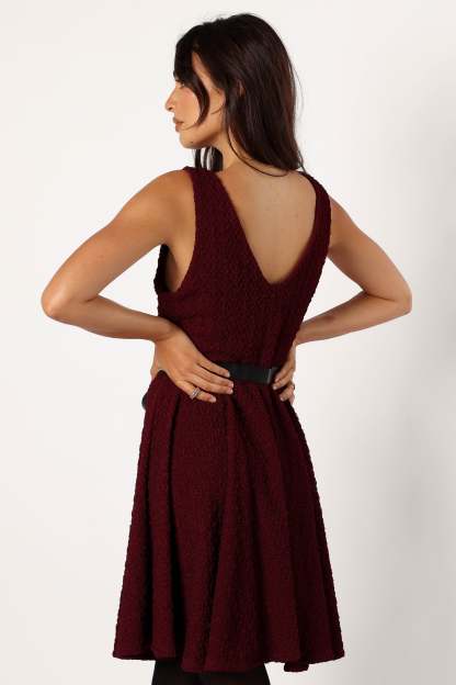 Margaret Mini Dress - Burgundy-Sunny Prom