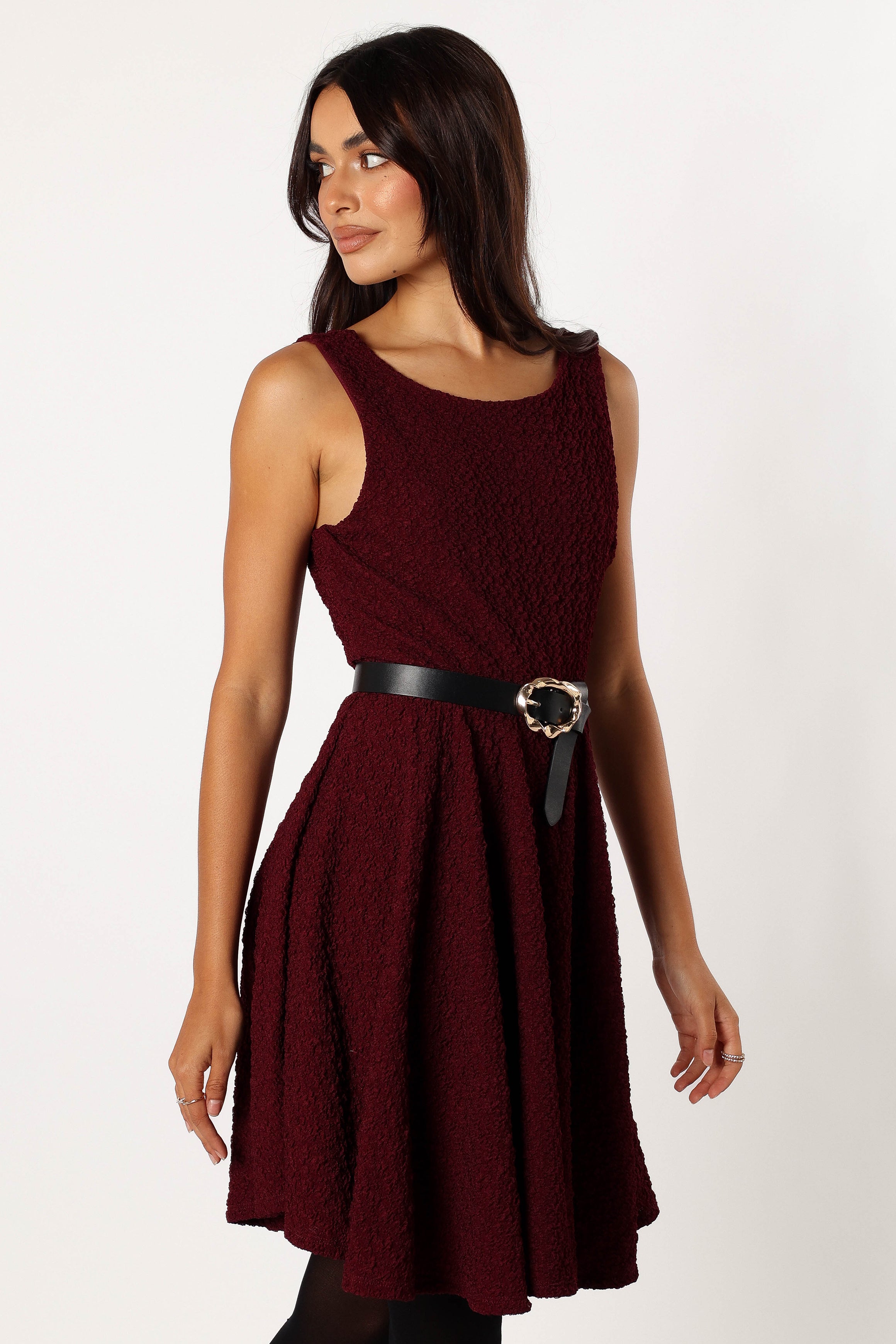 Margaret Mini Dress - Burgundy-Sunny Prom