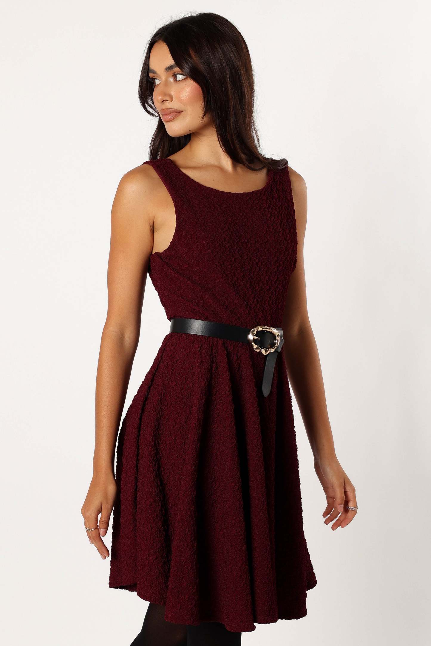 Margaret Mini Dress - Burgundy-Sunny Prom