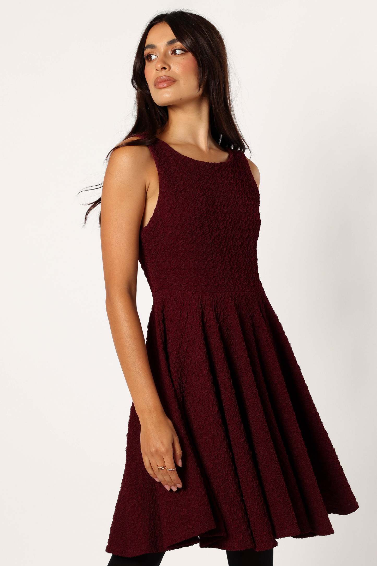 Margaret Mini Dress - Burgundy-Sunny Prom