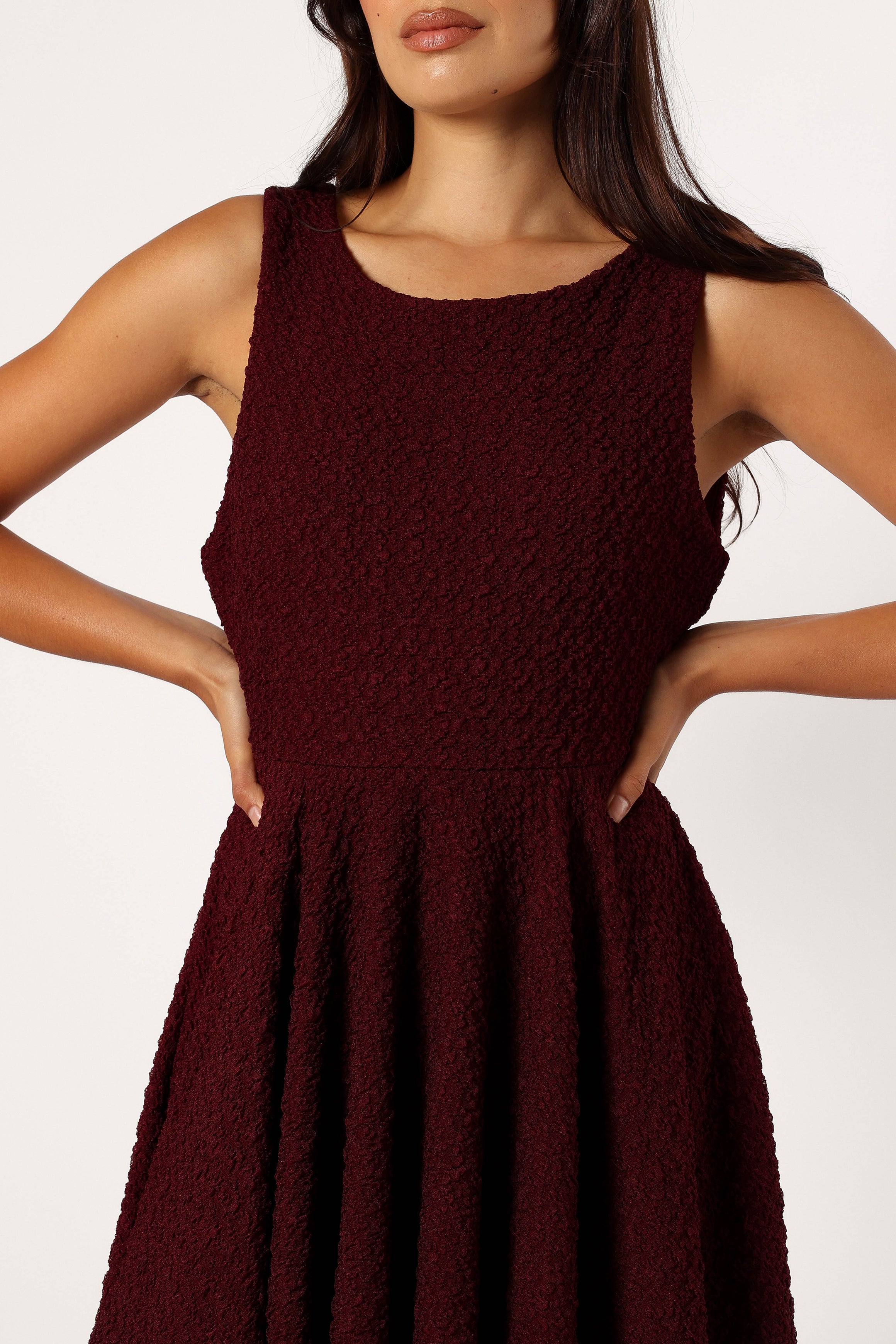 Margaret Mini Dress - Burgundy-Sunny Prom