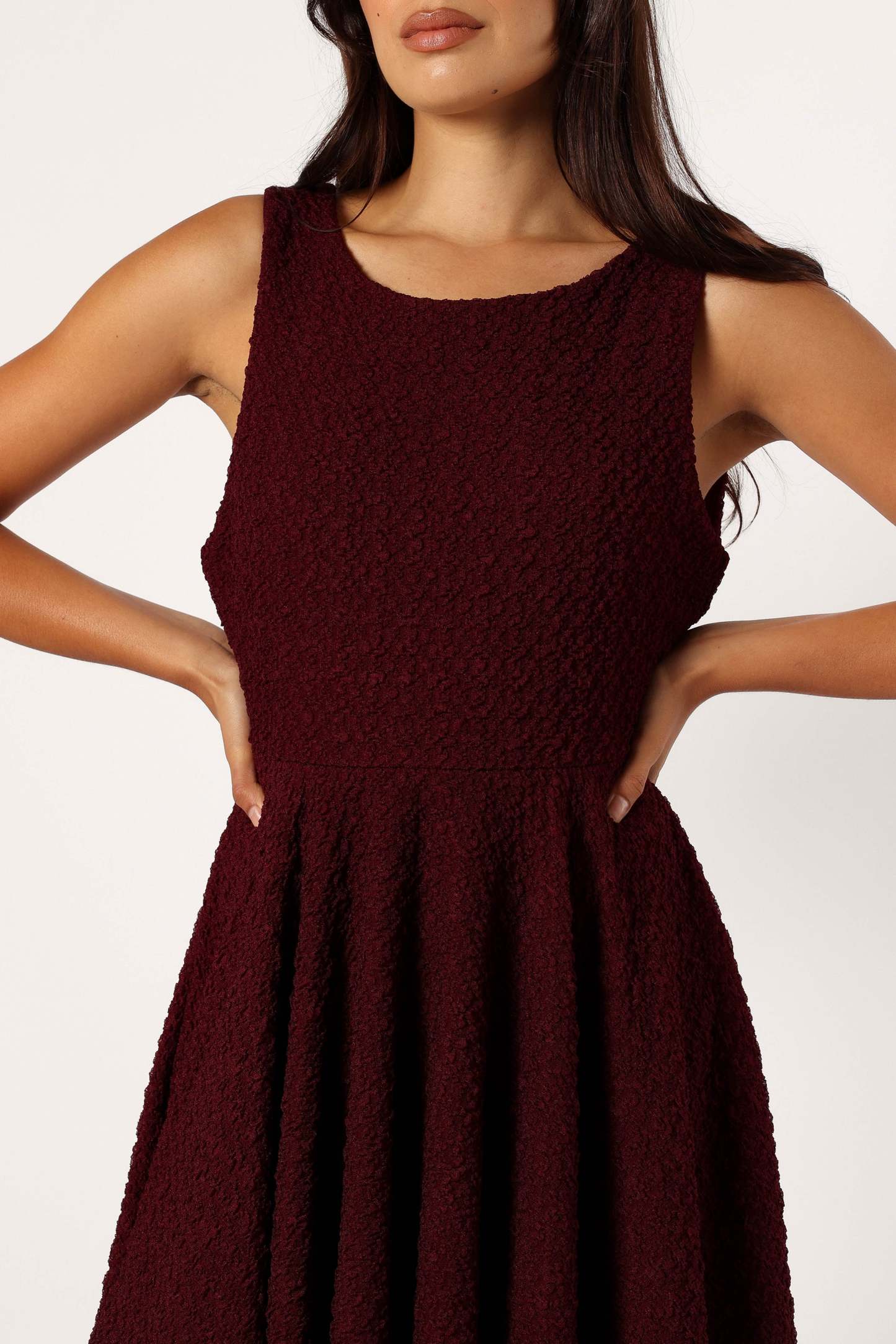 Margaret Mini Dress - Burgundy-Sunny Prom
