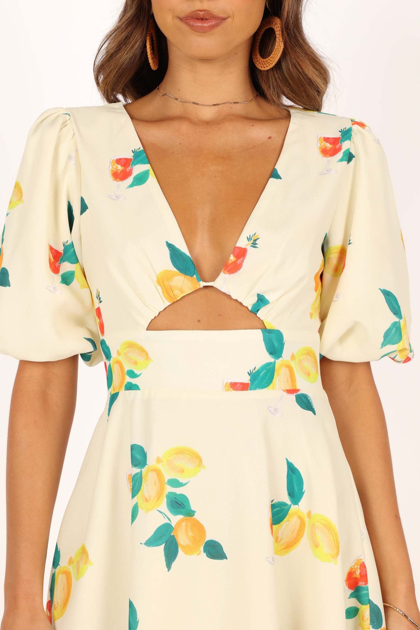 Mikaela Mini Dress - Lemon Print-Sunny Prom