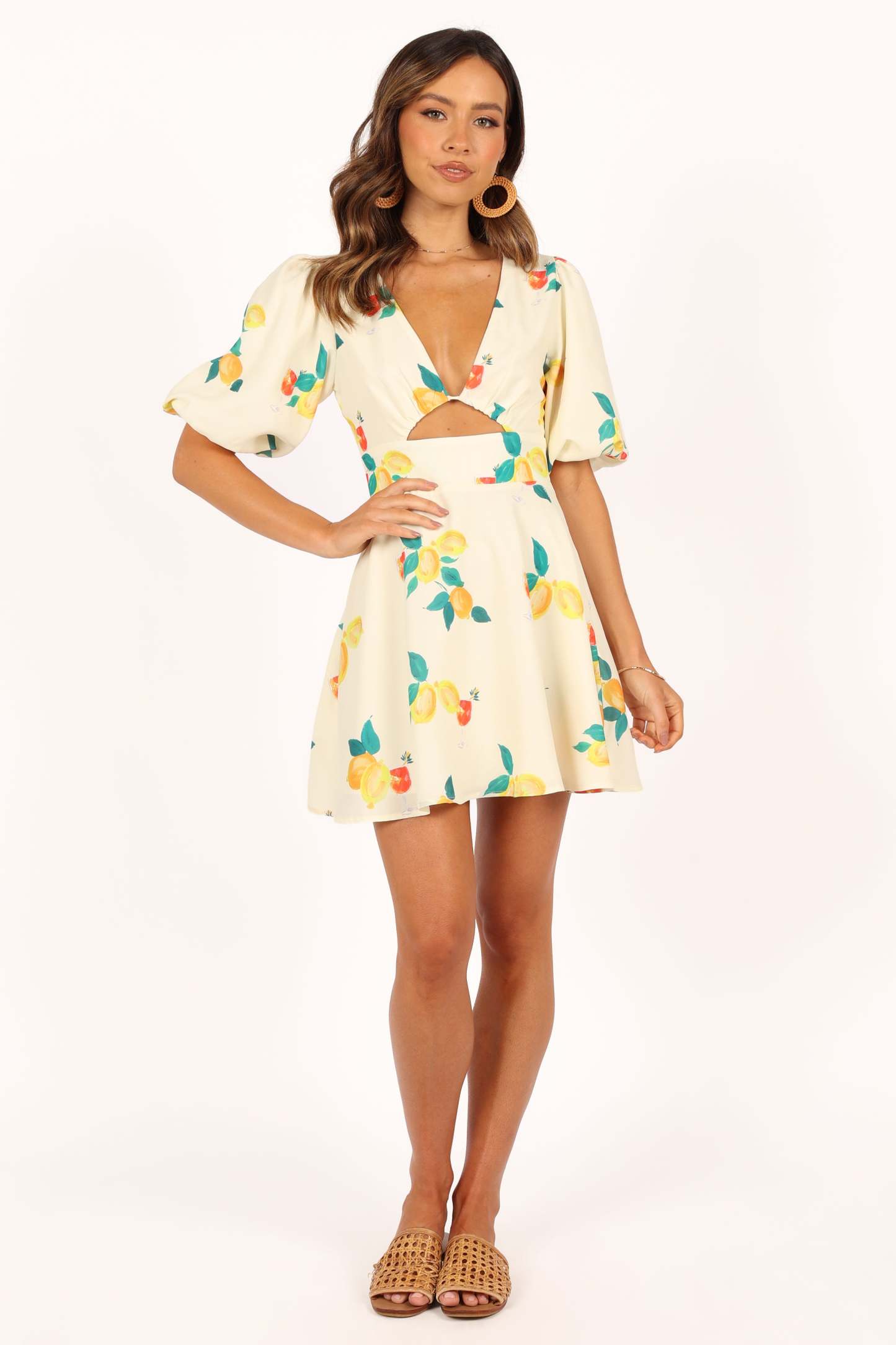 Mikaela Mini Dress - Lemon Print-Sunny Prom