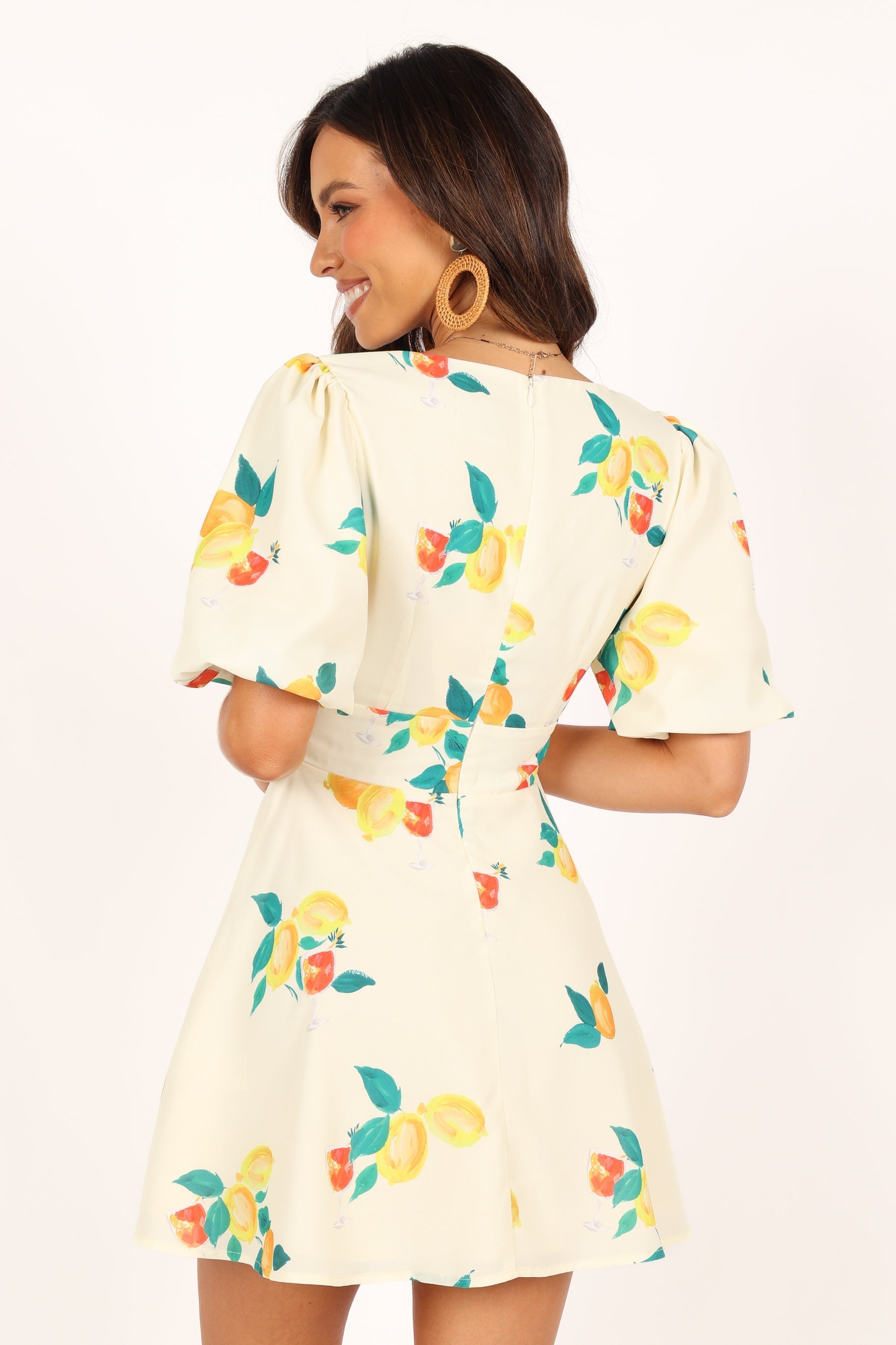 Mikaela Mini Dress - Lemon Print-Sunny Prom