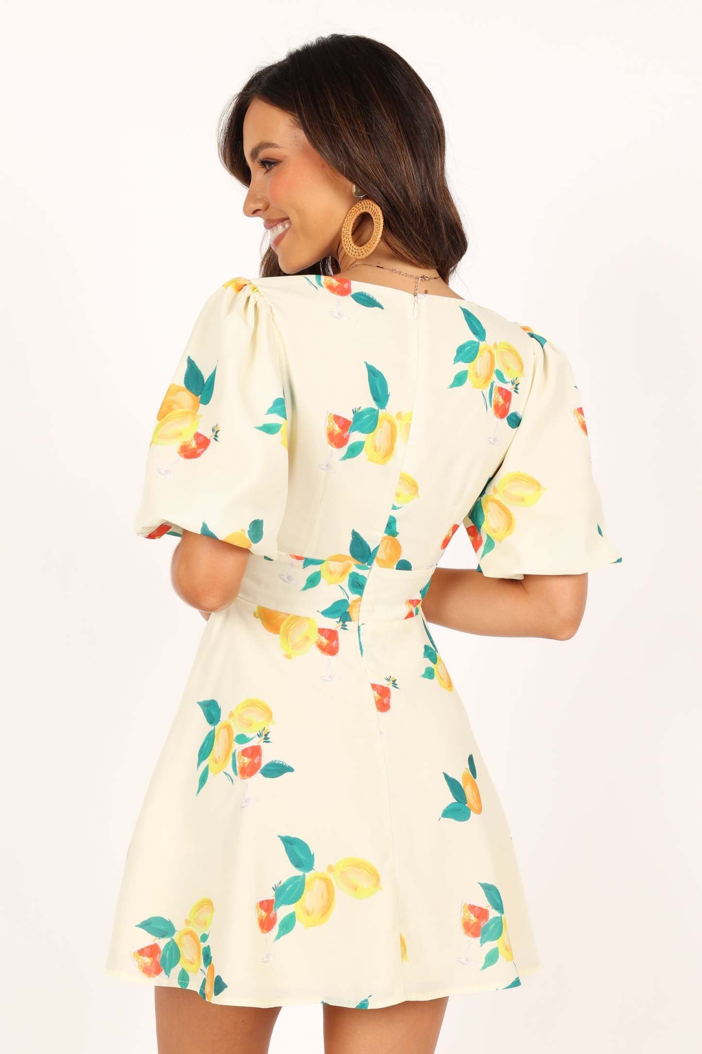 Mikaela Mini Dress - Lemon Print-Sunny Prom