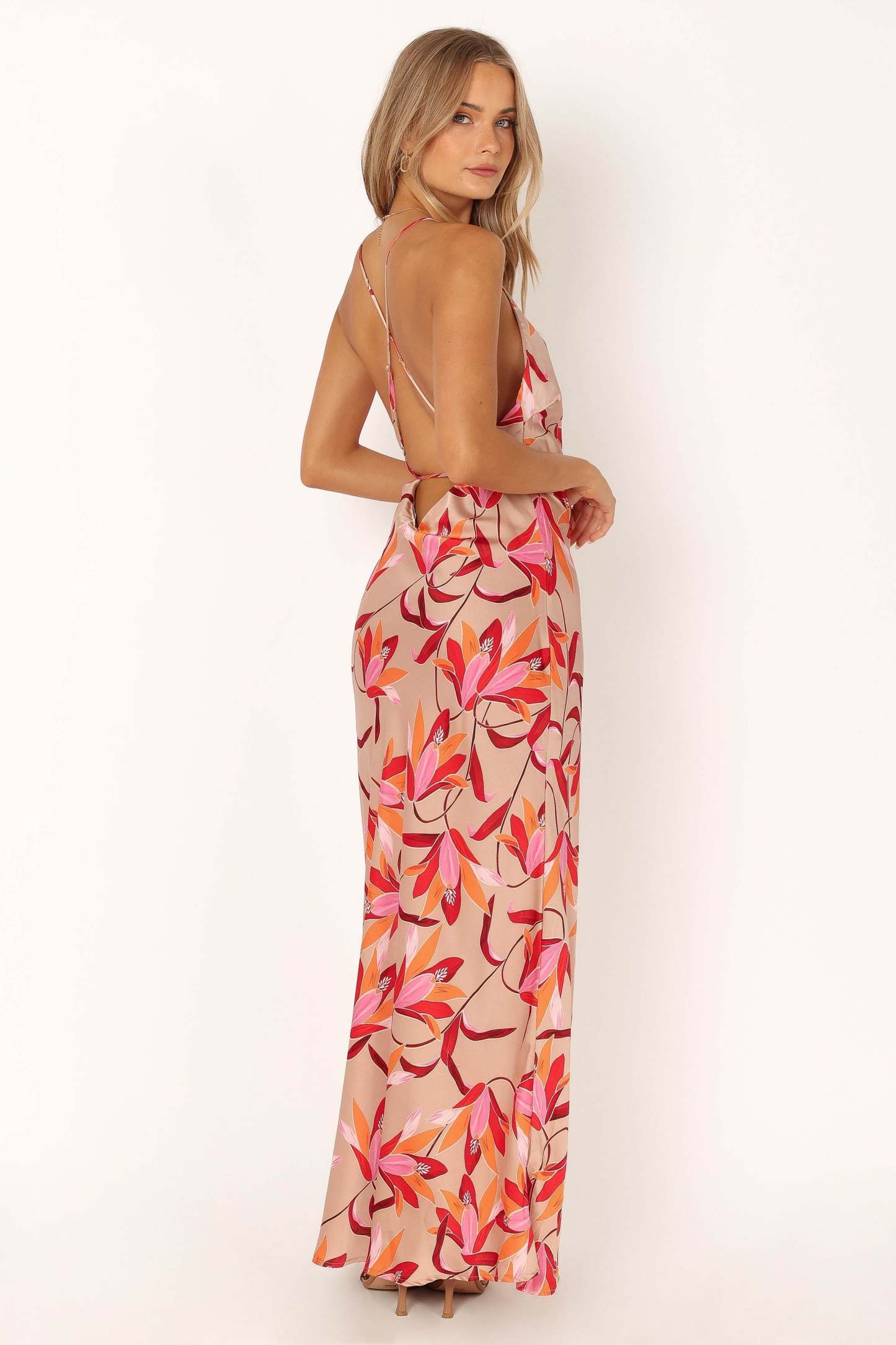 Mila Maxi Dress - Coral Print-Sunny Prom