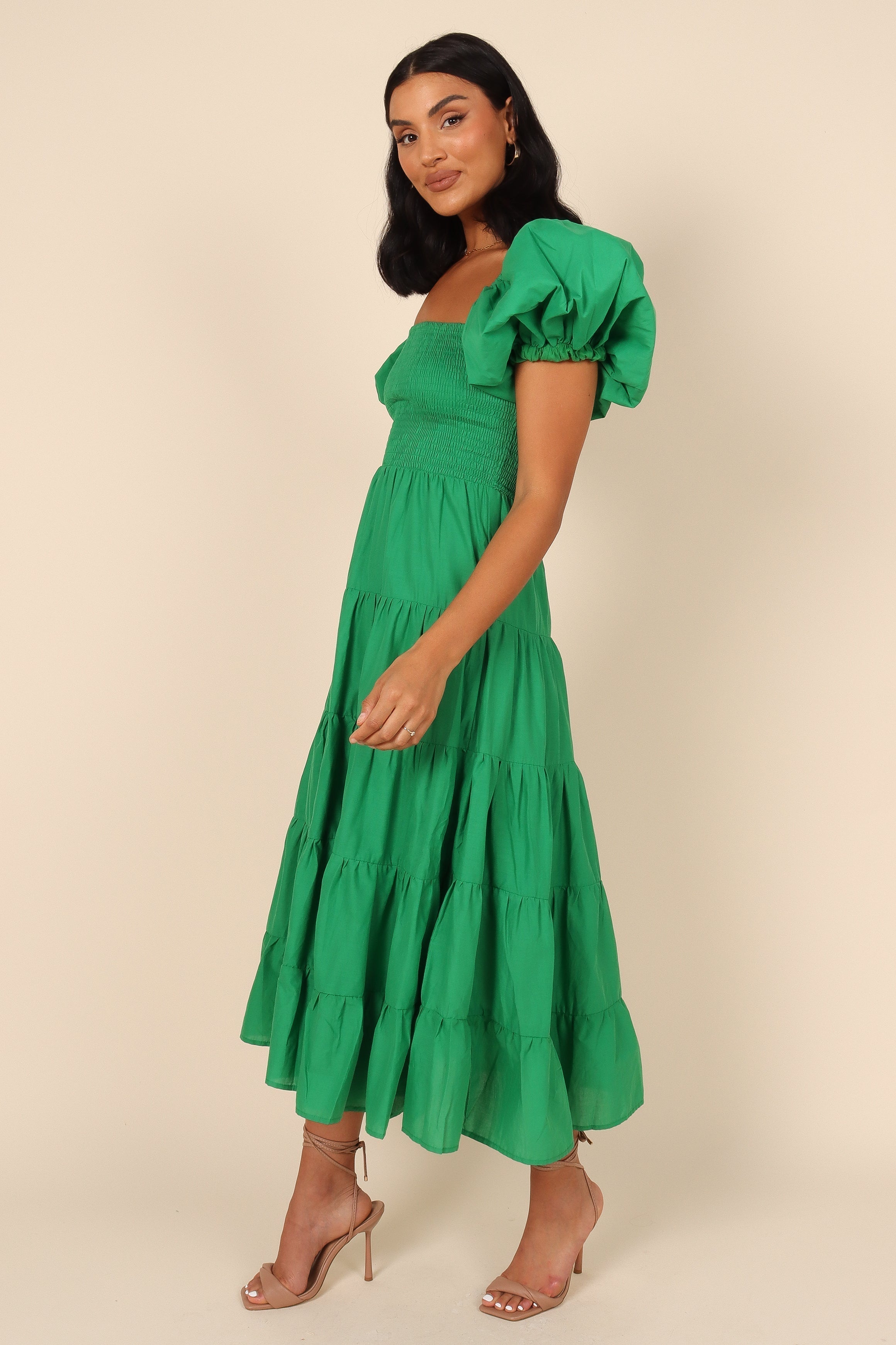 Morgan Tiered Dress - Green-Sunny Prom