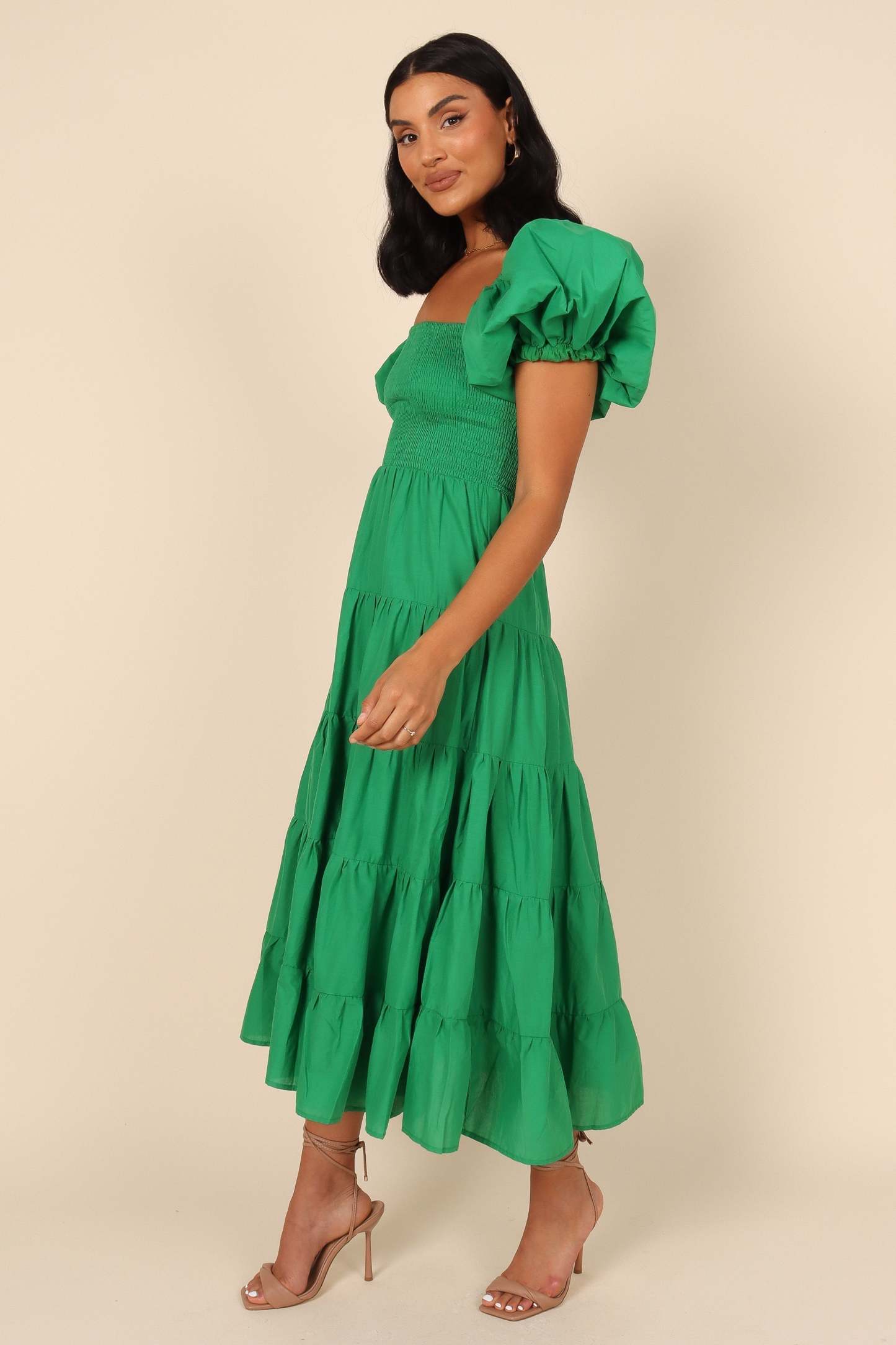 Morgan Tiered Dress - Green-Sunny Prom