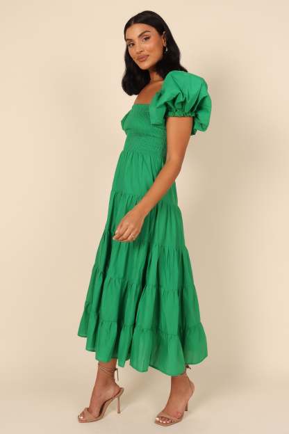 Morgan Tiered Dress - Green-Sunny Prom