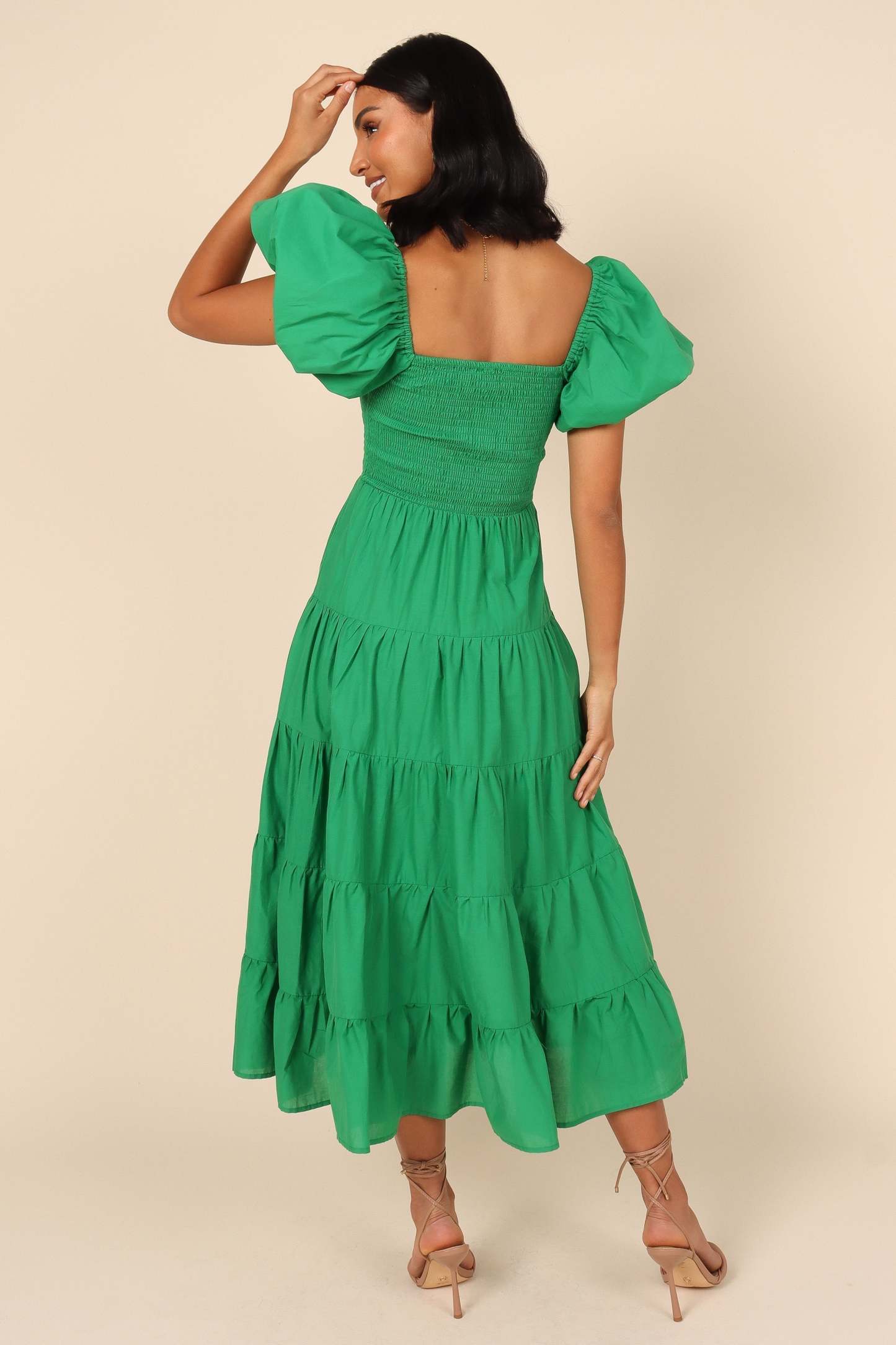 Morgan Tiered Dress - Green-Sunny Prom