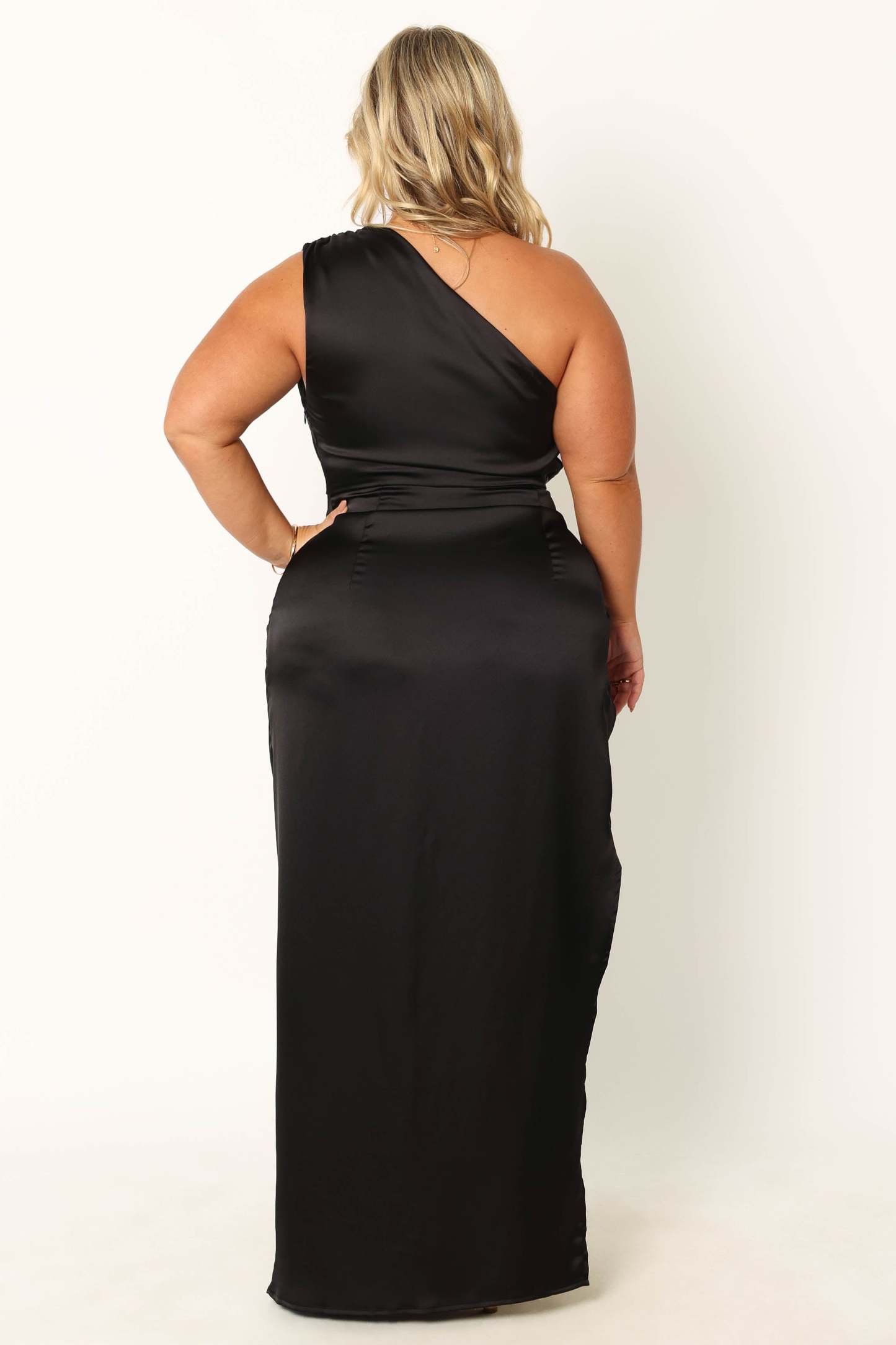 Nadia One Shoulder Maxi Dress - Black-Sunny Prom