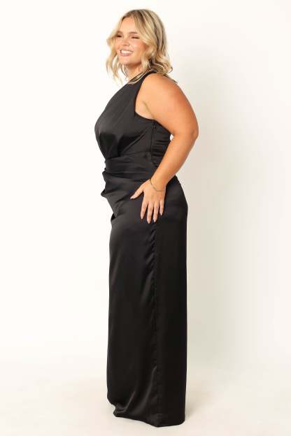 Nadia One Shoulder Maxi Dress - Black-Sunny Prom